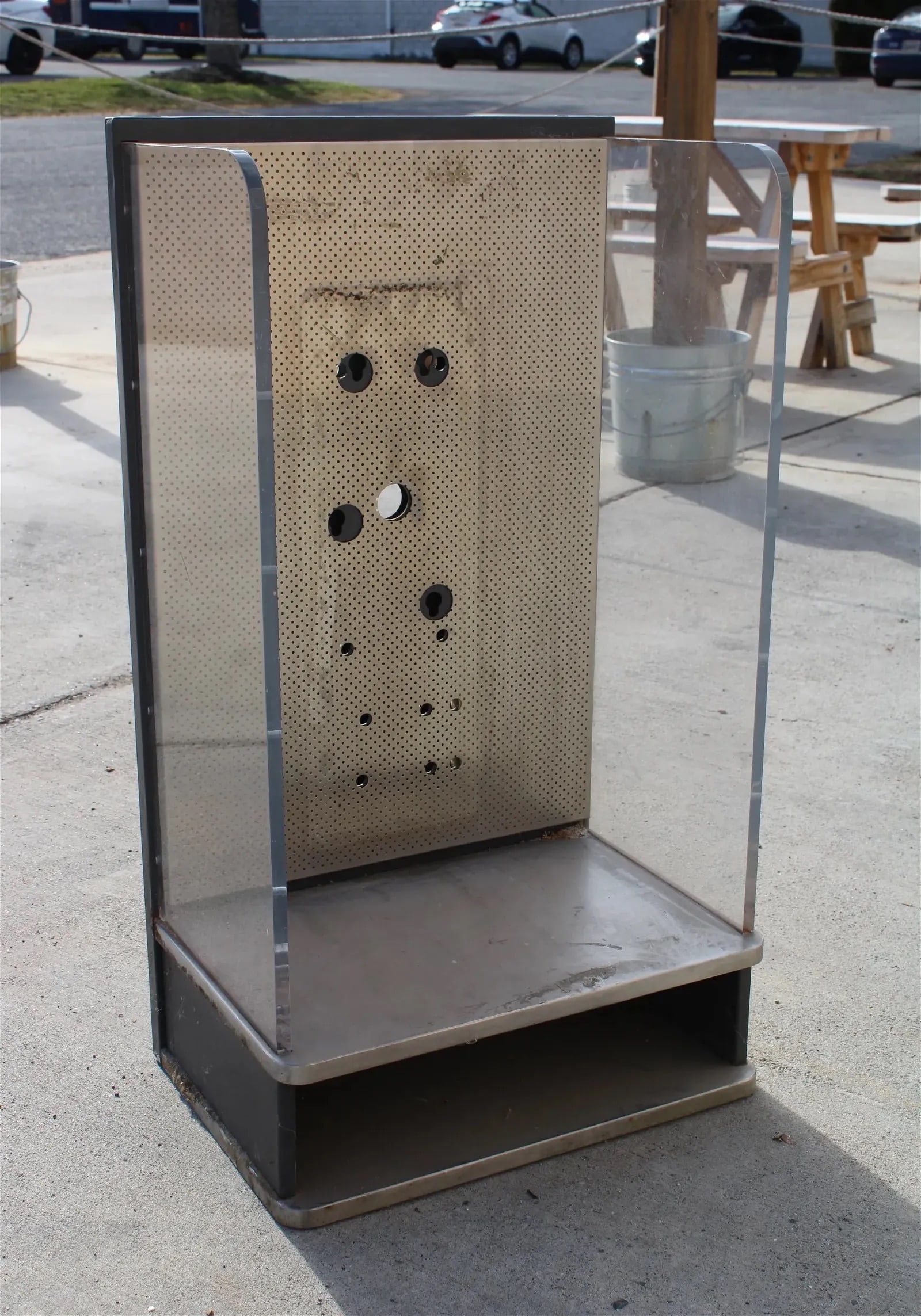 Wallmount Phone Booth: This item requires third-party shipping or pickup arrangements to be made. Dimensions: 34 x 19 x 13