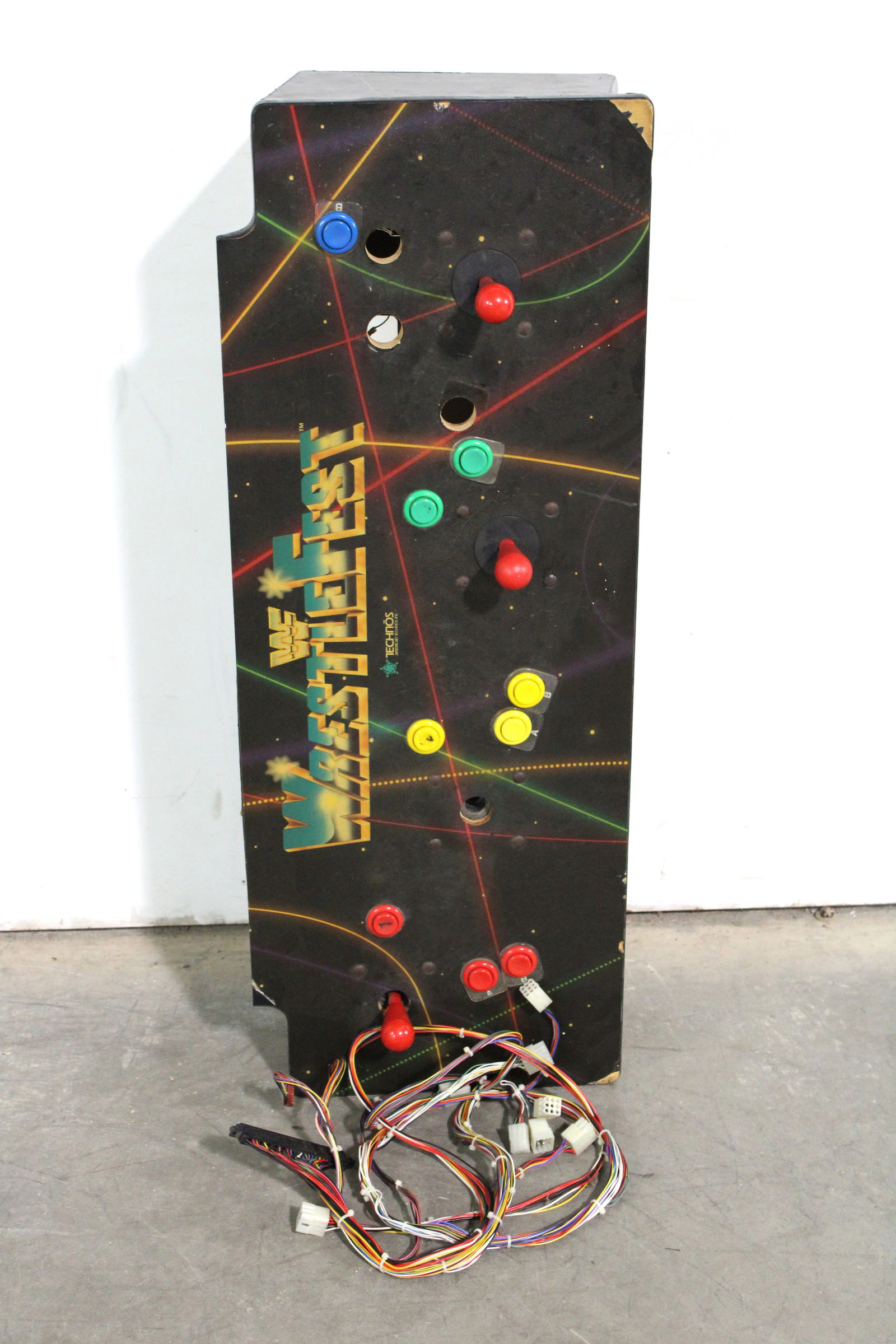 WWF Wrestlefest Arcade Game Control Panel with Wiring (1 of 2)