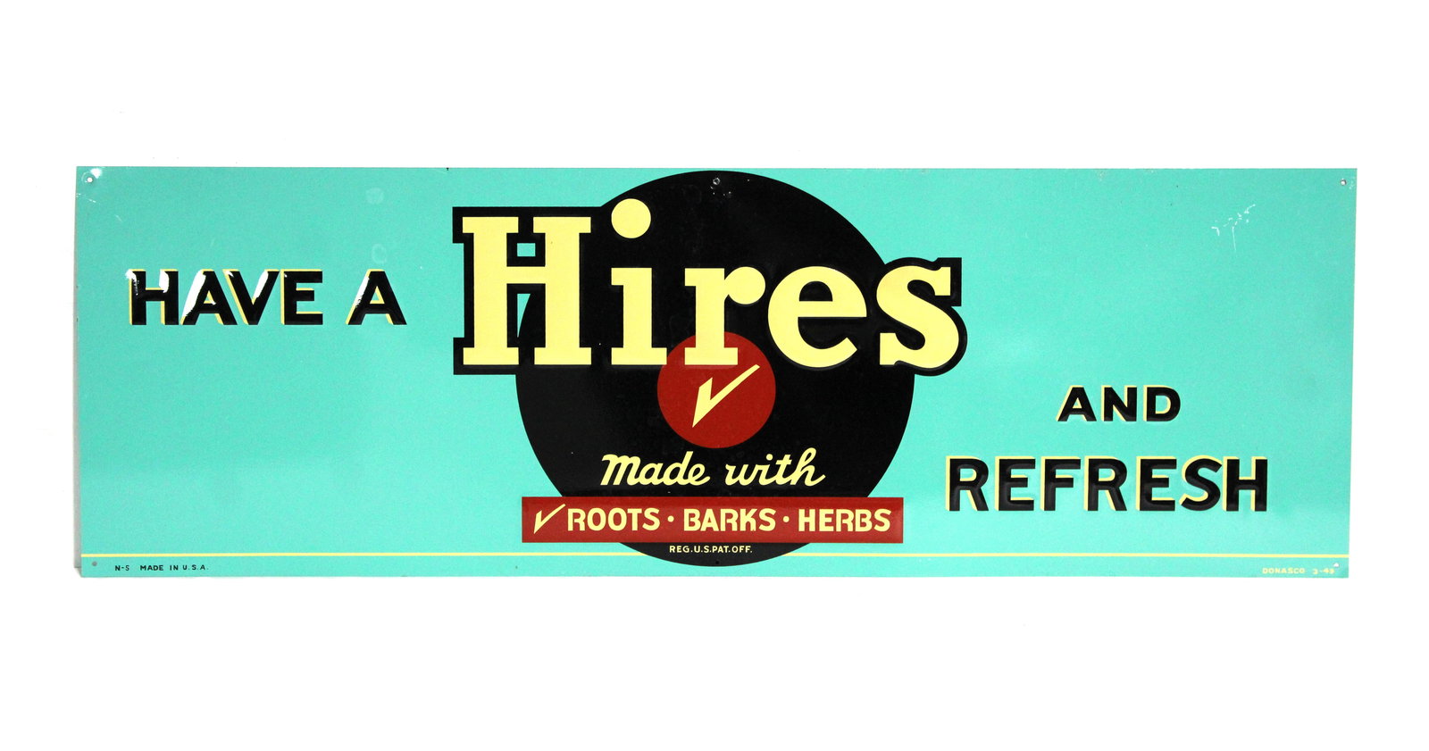 Hires Embossed Root Beer Tin Sign, Donasco (1 of 4)