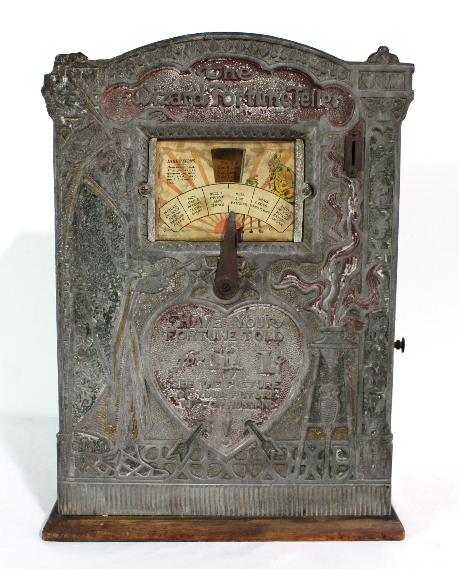 The Wizard Fortune Teller Coin Op Trade Stimulator, 1920s (1 of 6)