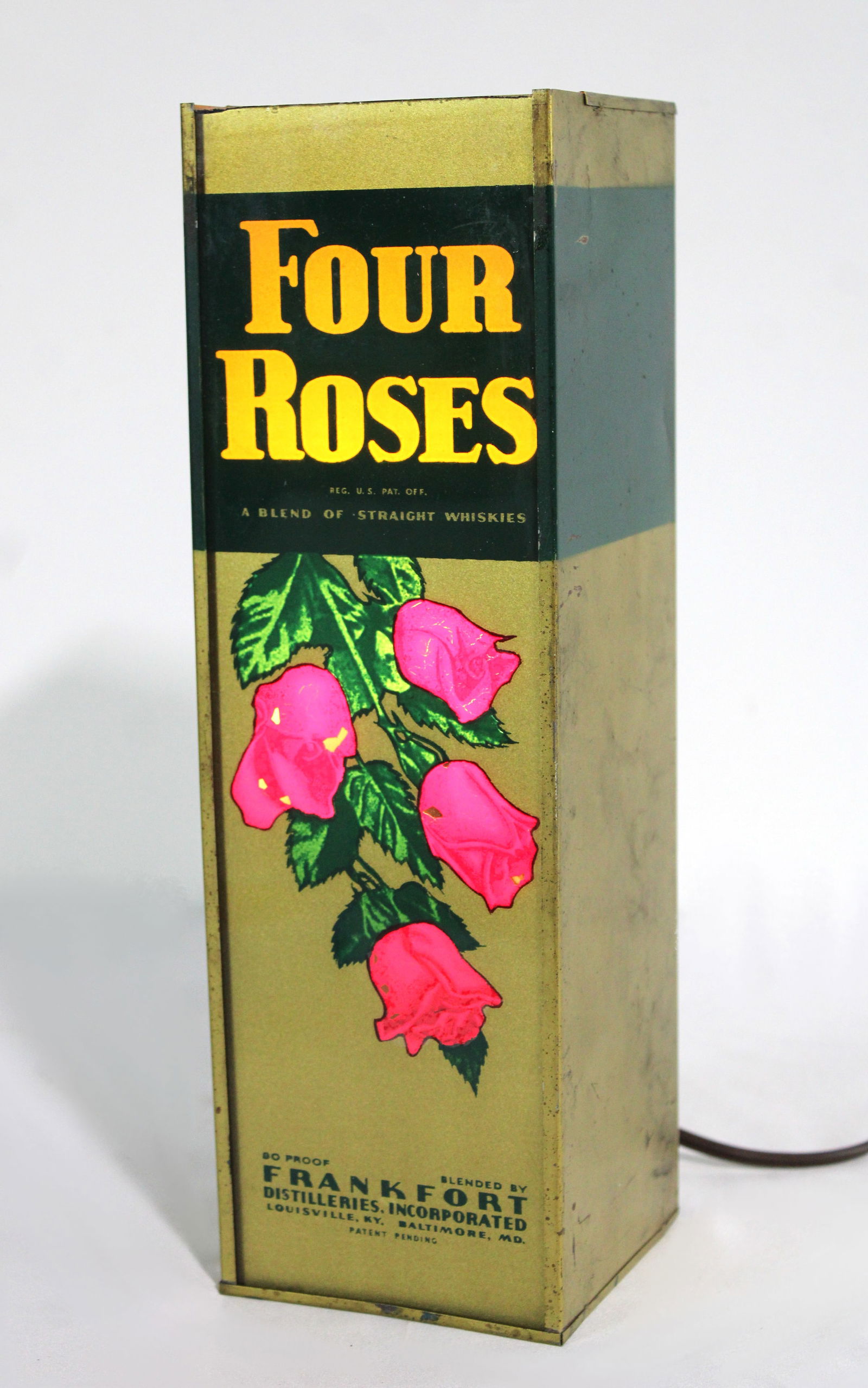 Four Roses Whiskey Glass Front Light Up (1 of 3)