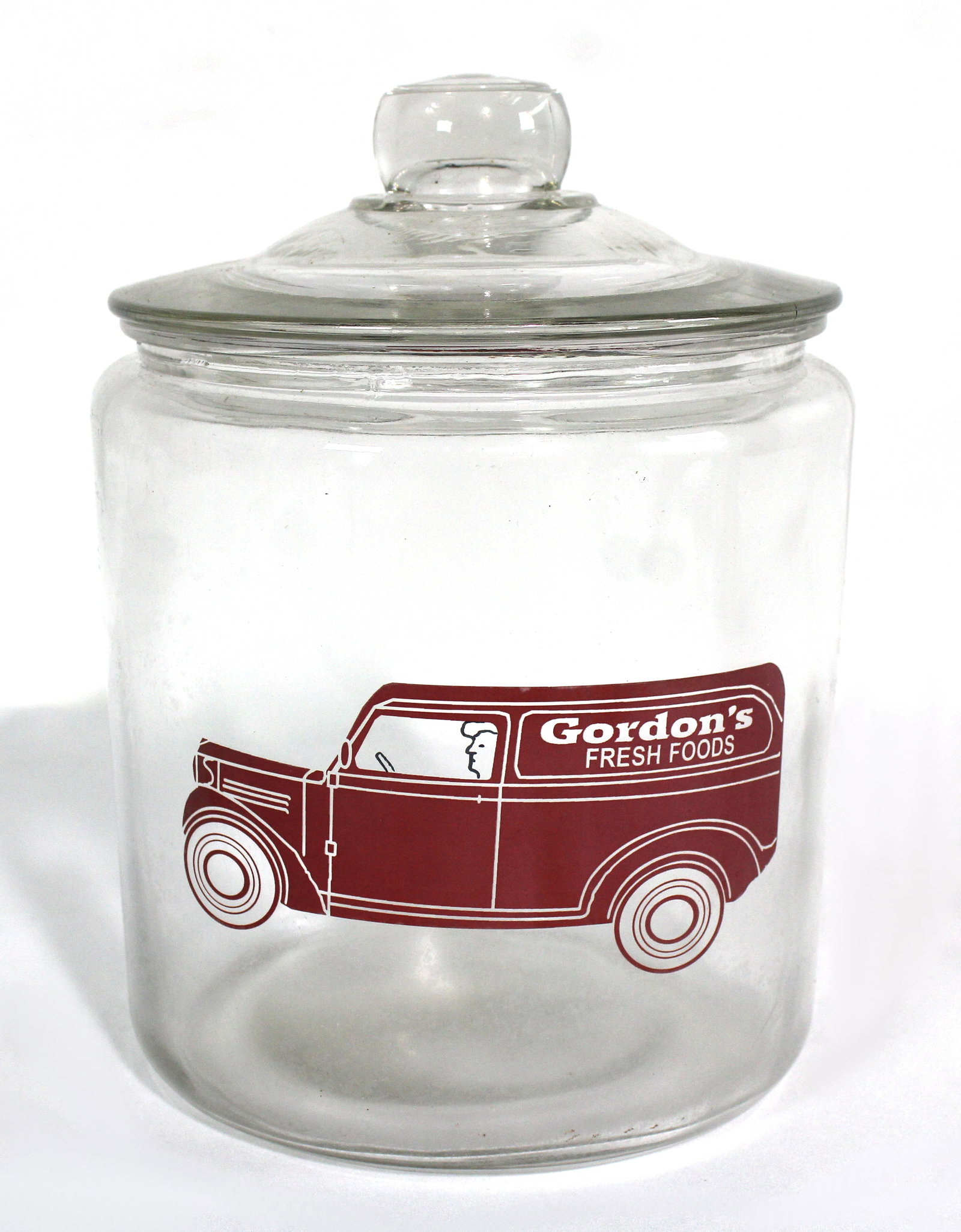 Gordon's Fresh Foods Glass Jar: This item requires third-party shipping or pickup arrangements to be made. Dimensions: 10 x 8 x 8