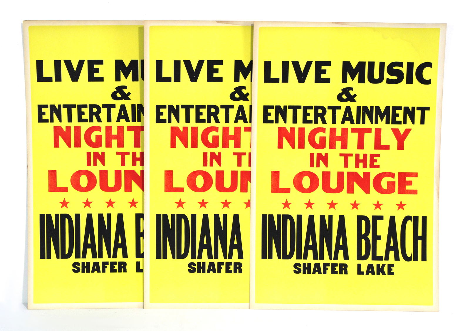 New Old Stock Indiana Beach Cardboard Live Music Poster (1 of 1)