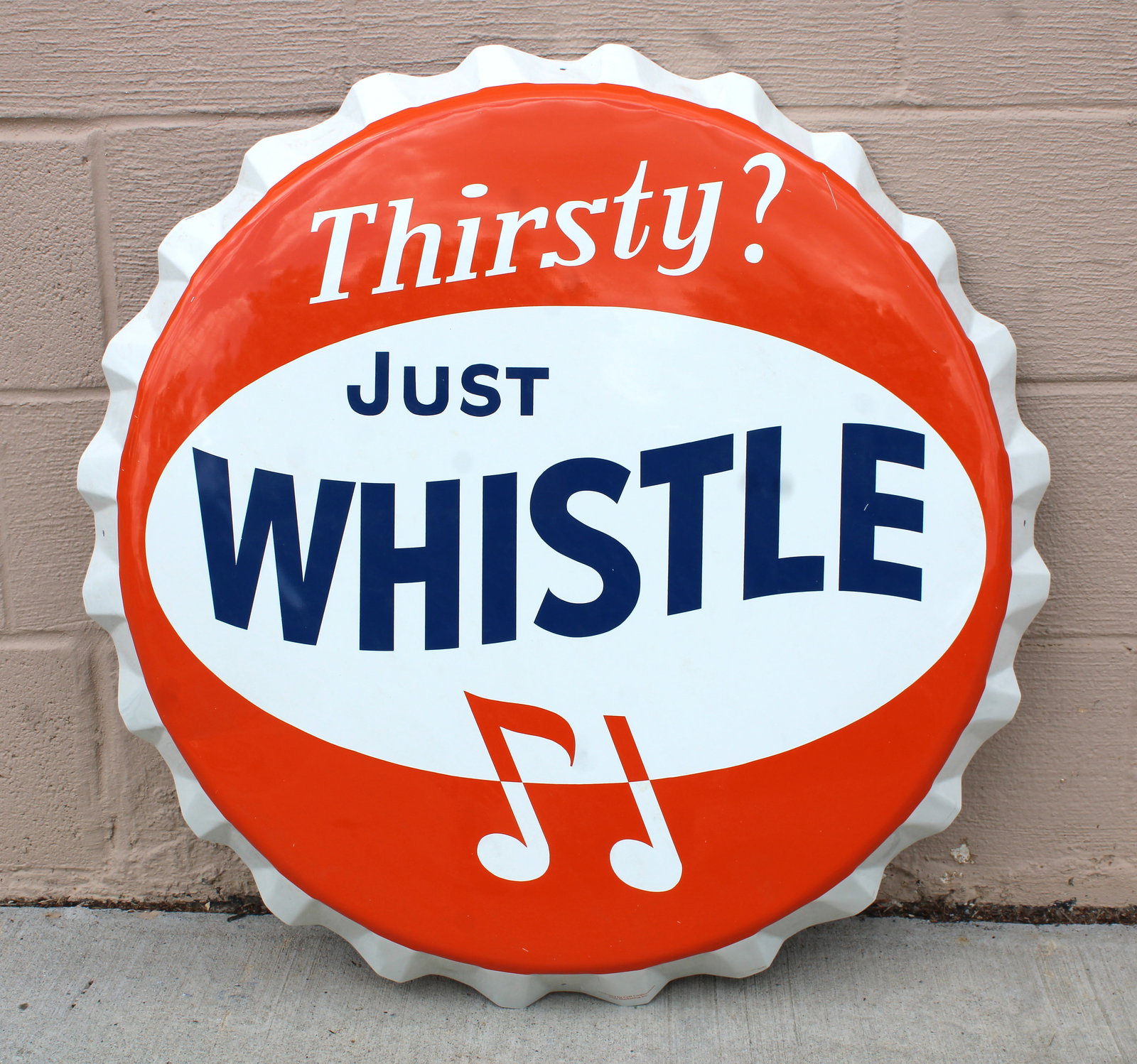 Whistle Bottle Cap Advertising Sign, Authorized Reproduction (1 of 2)