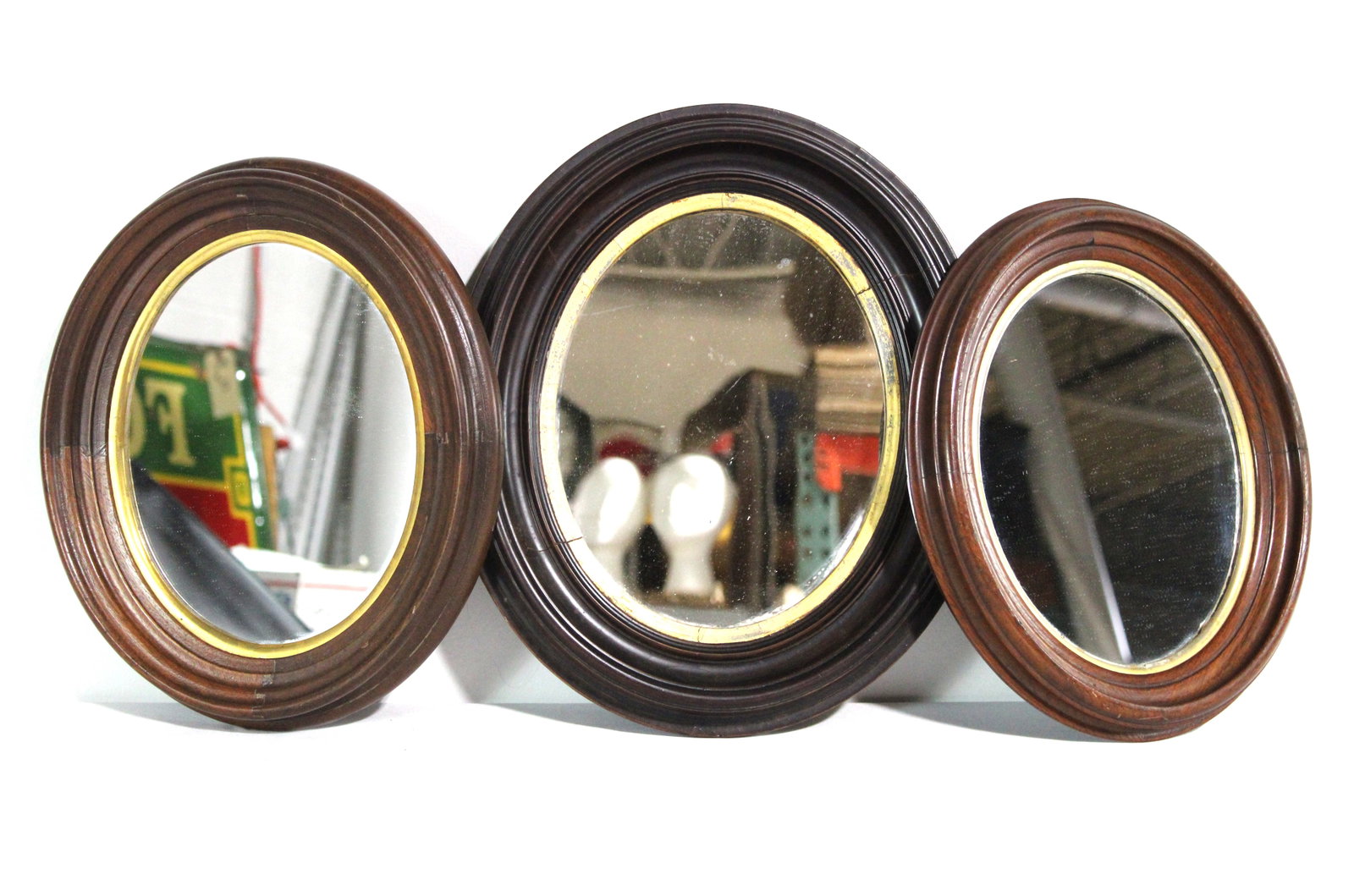 Walnut Victorian Mirrors: Total of 3. This item requires third-party shipping or pickup arrangements to be made. Dimensions of largest: 15 x 12 x 2