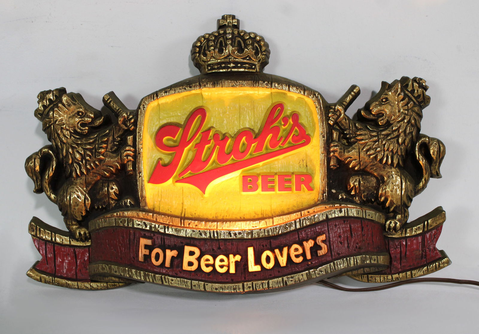 Stroh's Beer Light Up Wall Sign (1 of 1)
