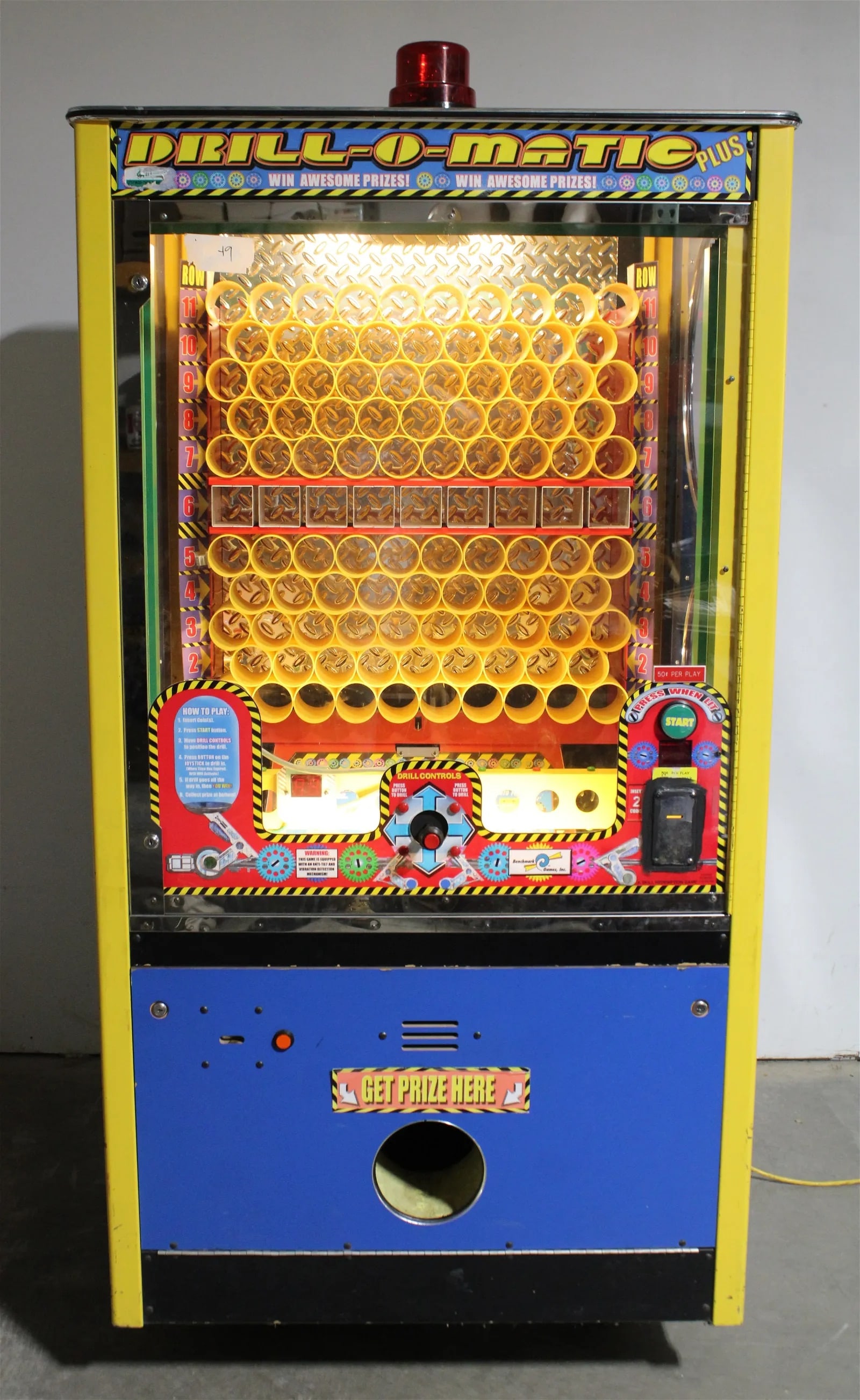 Drill-O-Matic Coin Operated Redemption Arcade Game: This item requires third-party shipping or pickup arrangements to be made. Dimensions: 79 x 40 x 37