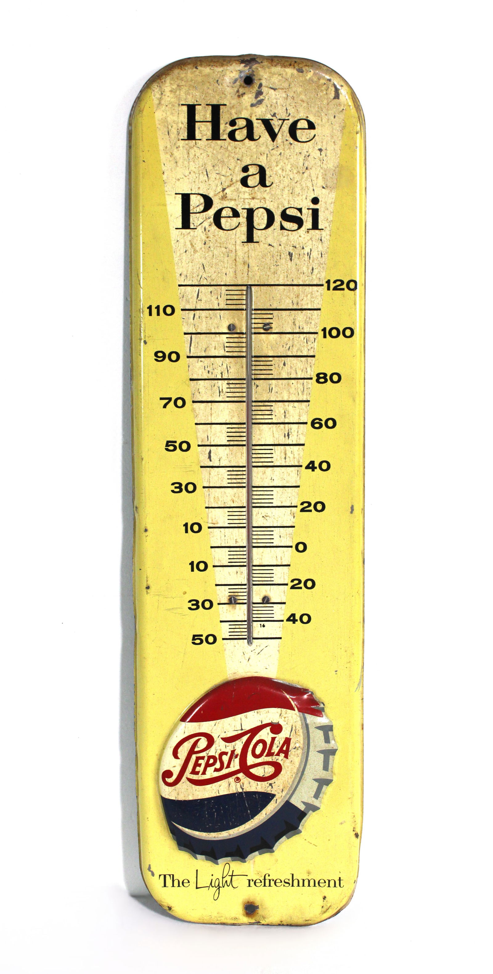 Have a Pepsi Embossed Thermometer, 1957 (1 of 3)