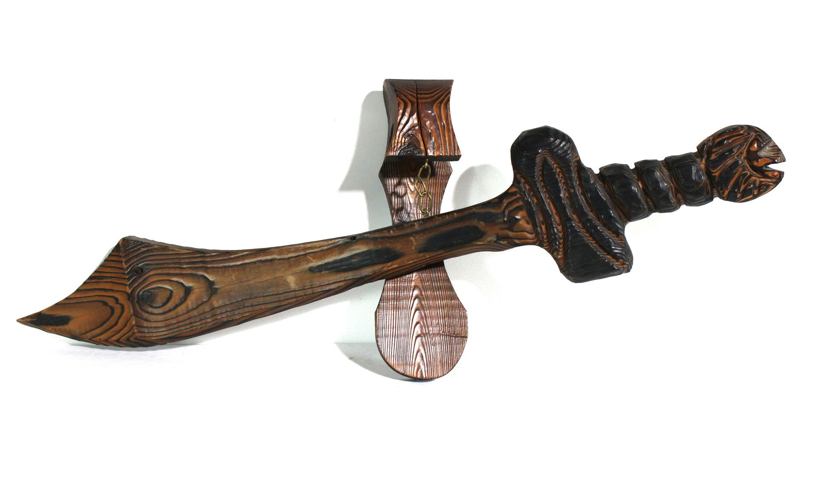 Vintage Witco Carved Wood Sword Tiki Decor (1 of 3)