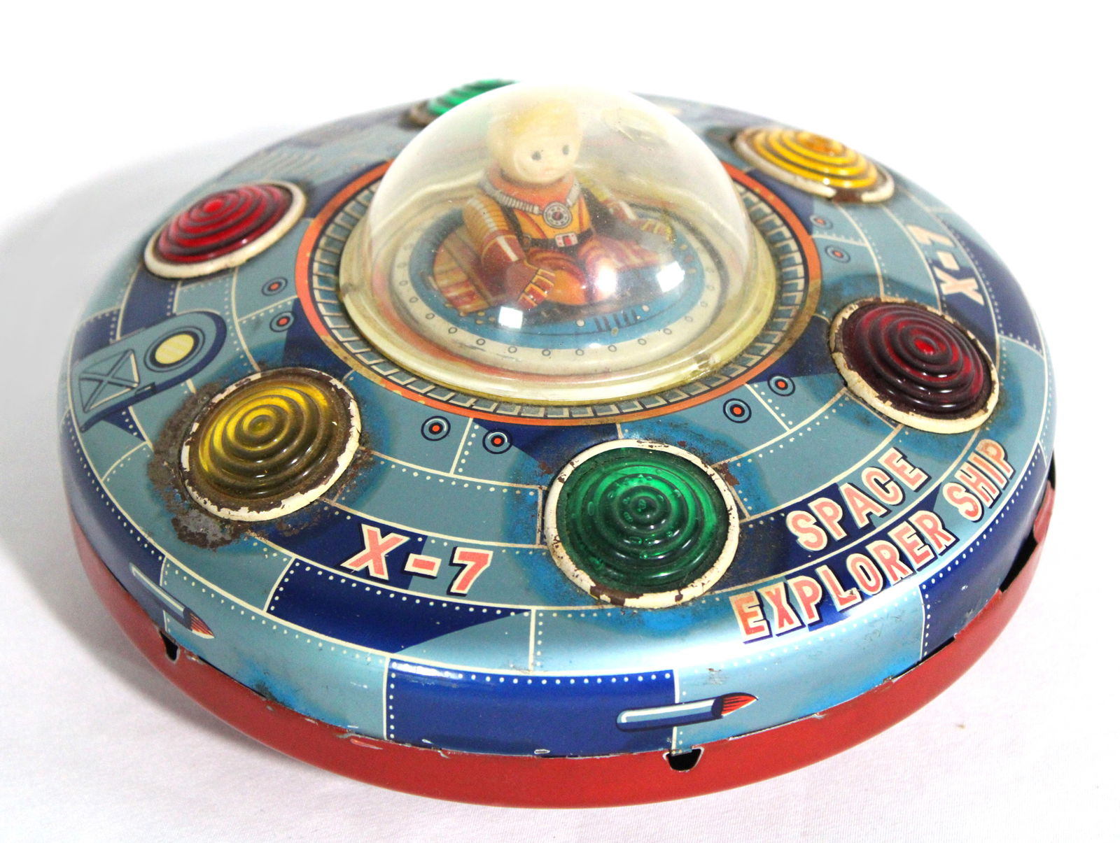 Space Explorer Toy Saucer / Ship: In-house shipping available. Dimensions: 5 x 8 x 8