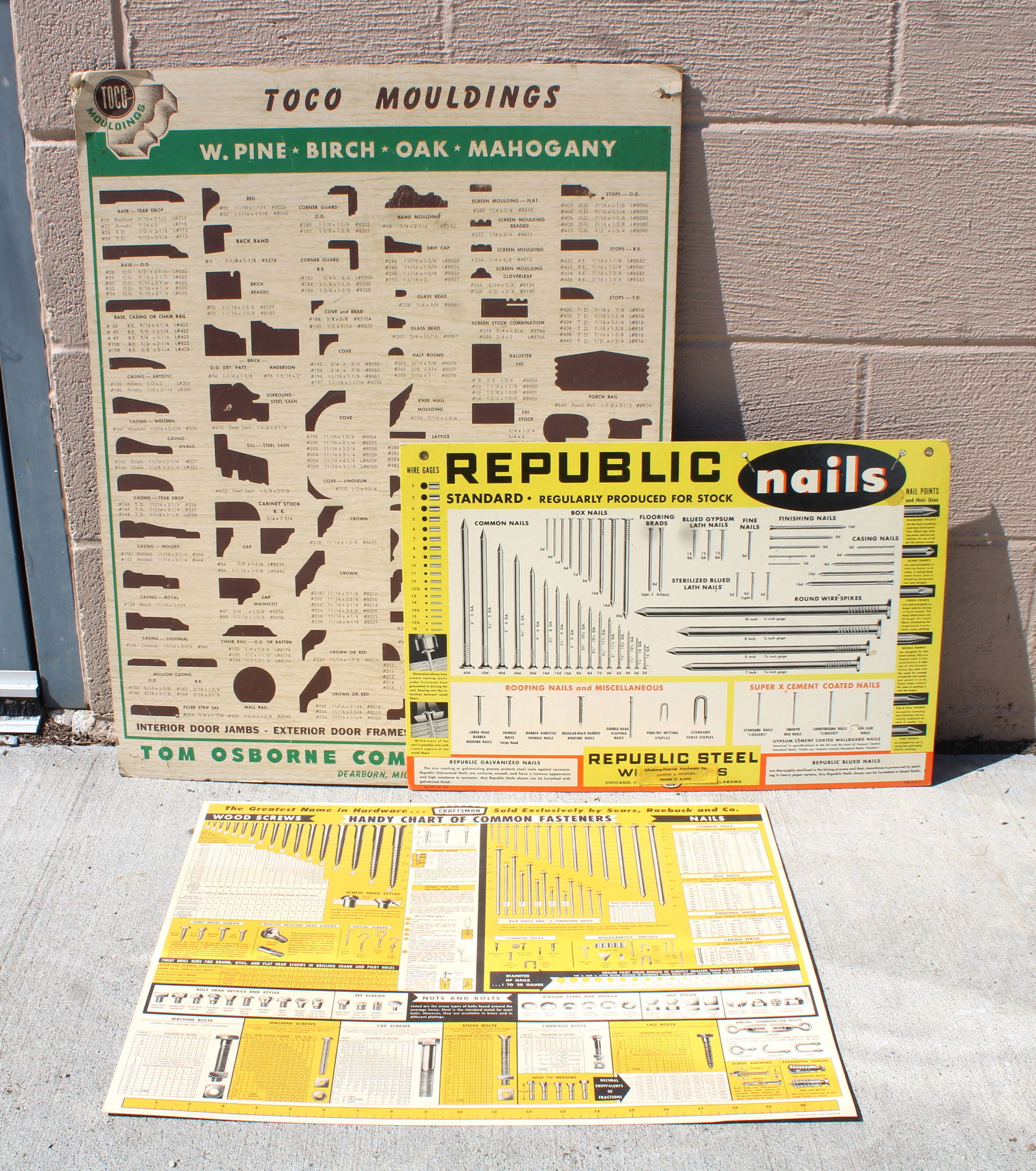 Lot of 3 Hardware Store Advertising Posters / Signs (1 of 2)