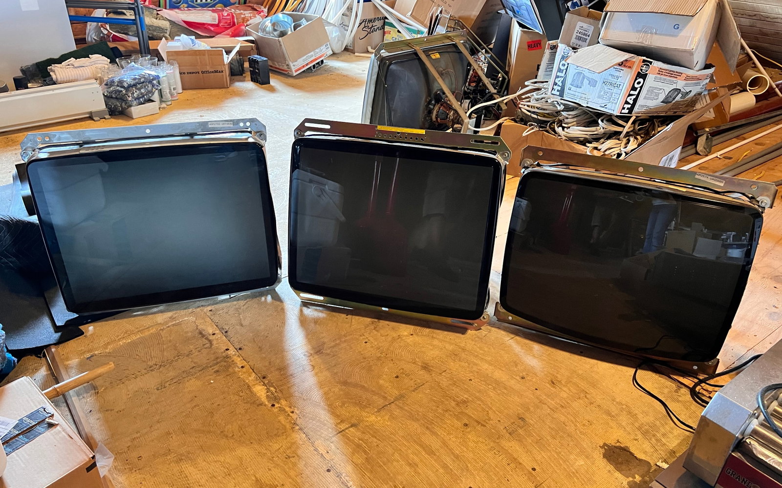 Three Arcade Monitors, Two 27" and One 25" Monitor: Not working. *This is a remote auction in McHenry, Maryland. Pickup or Third-party shipping is required on all items. A list of suggested shippers can be found in the terms of this auction and on our 
