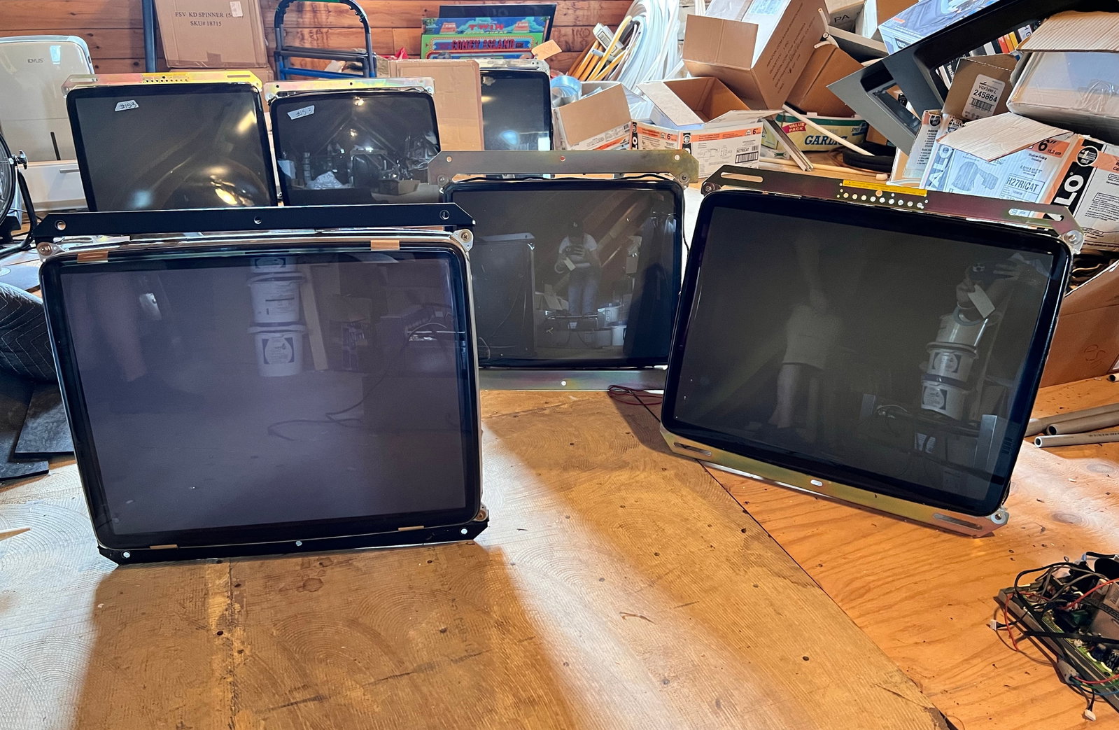 Three Arcade Monitors, Two 26" Monitors and One 23" Monito: Not working. Chassis are included but not installed. One has been repaired. *This is a remote auction in McHenry, Maryland. Pickup or Third-party shipping is required on all items. A list of suggested