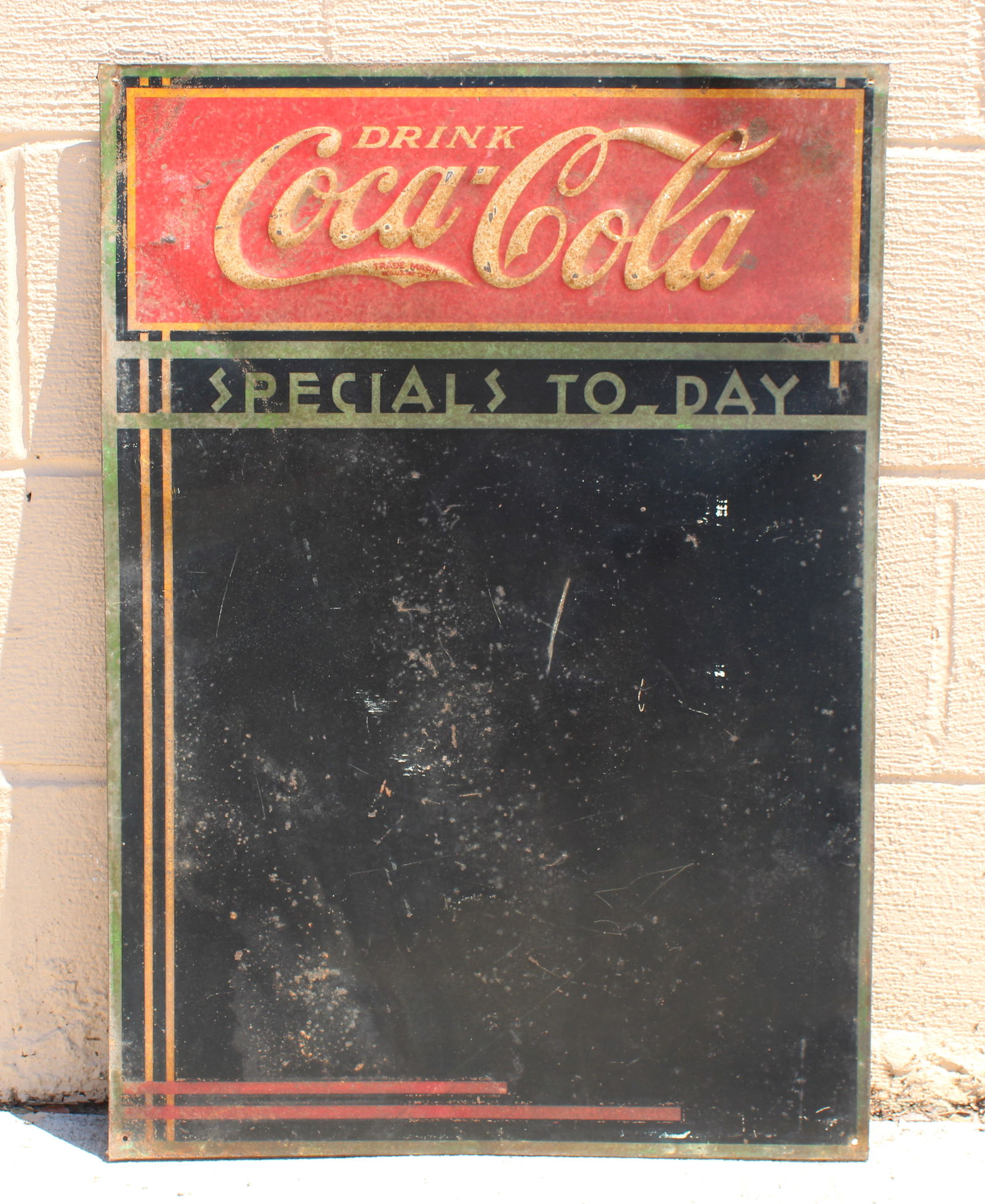 Coca Cola Embossed Tin Menu Board, 1930s Lot 2 (1 of 2)