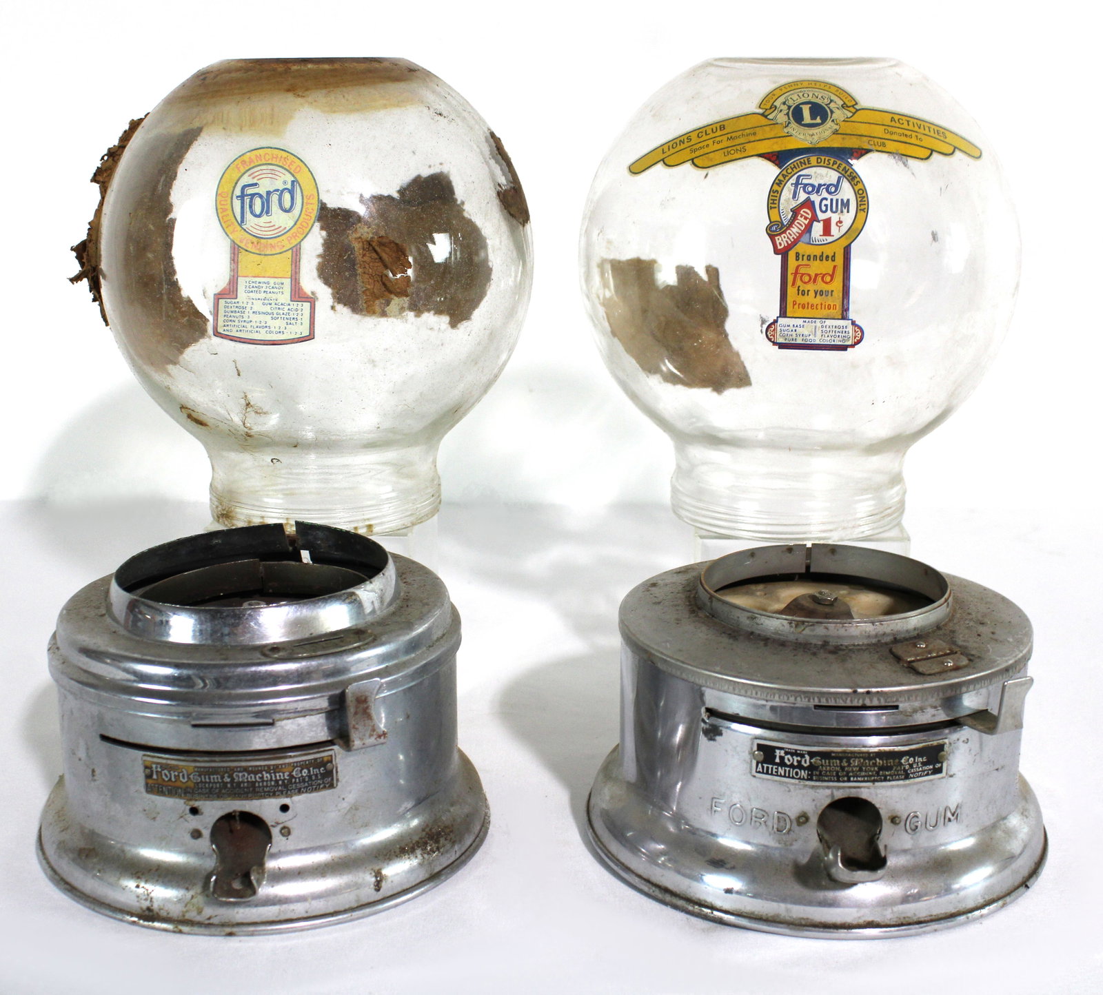 Ford Gumball Bases and Globes, Lot 1: This item requires third-party shipping or pickup arrangements to be made.