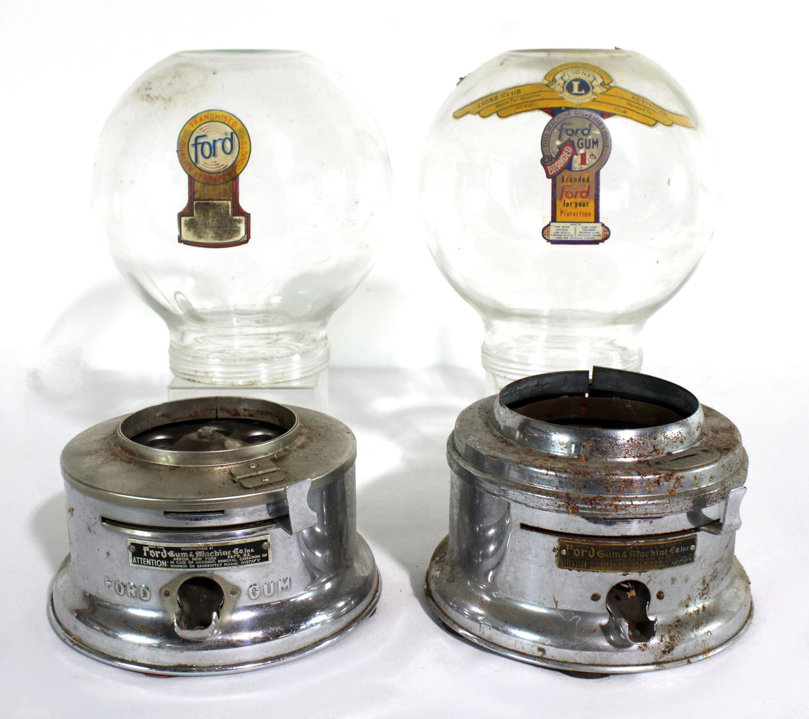 Ford Gumball Bases and Globes, Lot 2: This item requires third-party shipping or pickup arrangements to be made.