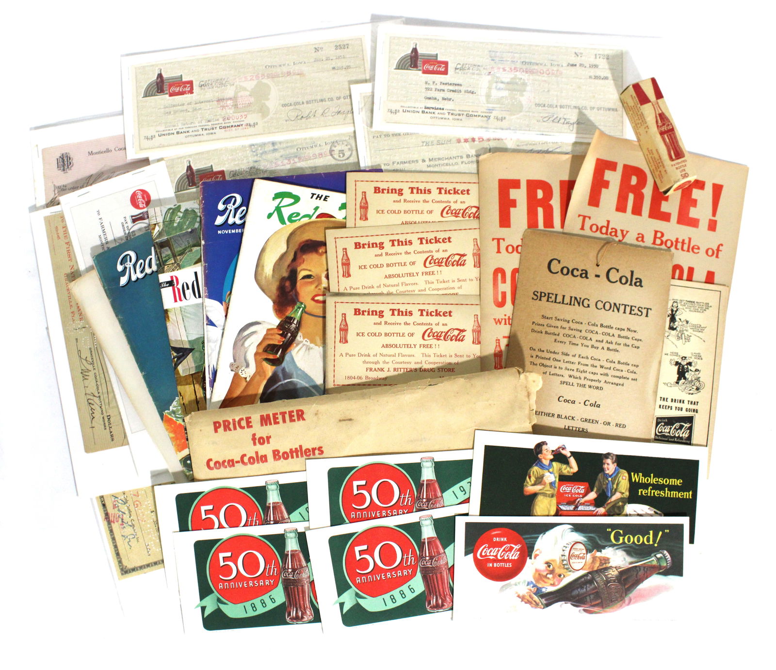 Coca Cola Collectibles incl. Checks and The Red Barrel Magazine (1 of 2)