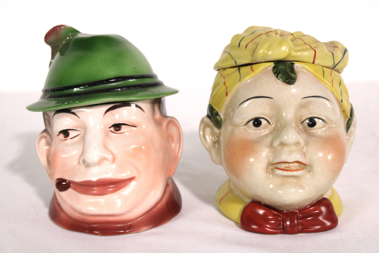 Antique Majolica Humidor Heads: This item requires third-party shipping or pickup arrangements to be made.