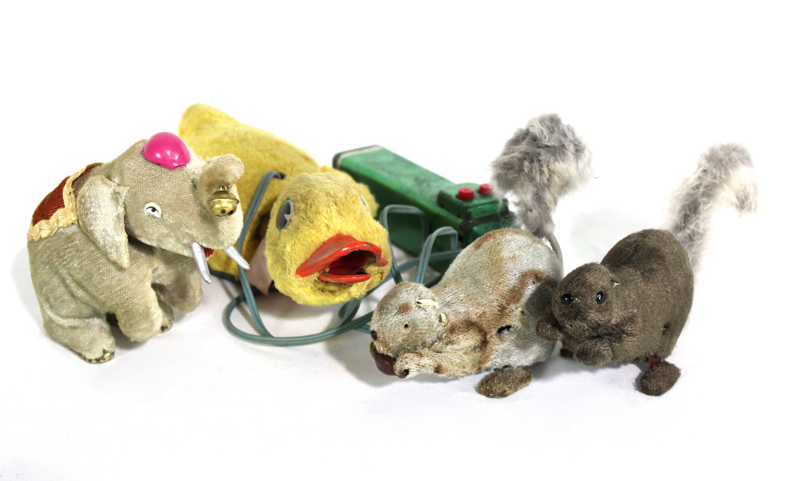 Wind Up and Battery Operated Toys incl. Elephant, Squirrels and Duck: In-house shipping available.