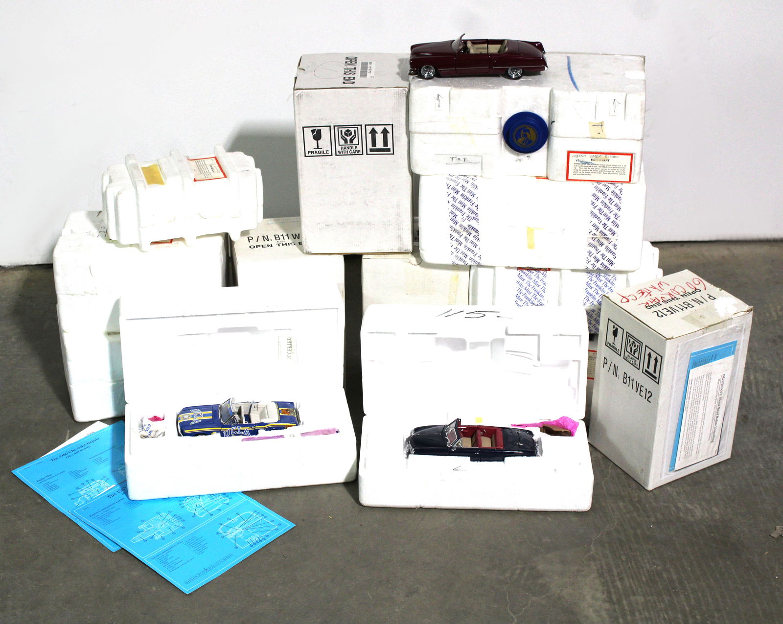 Franklin Mint Scale Model Cars incl. 1967 VW Bug and 1956 Metro Fire Chief (1 of 3)