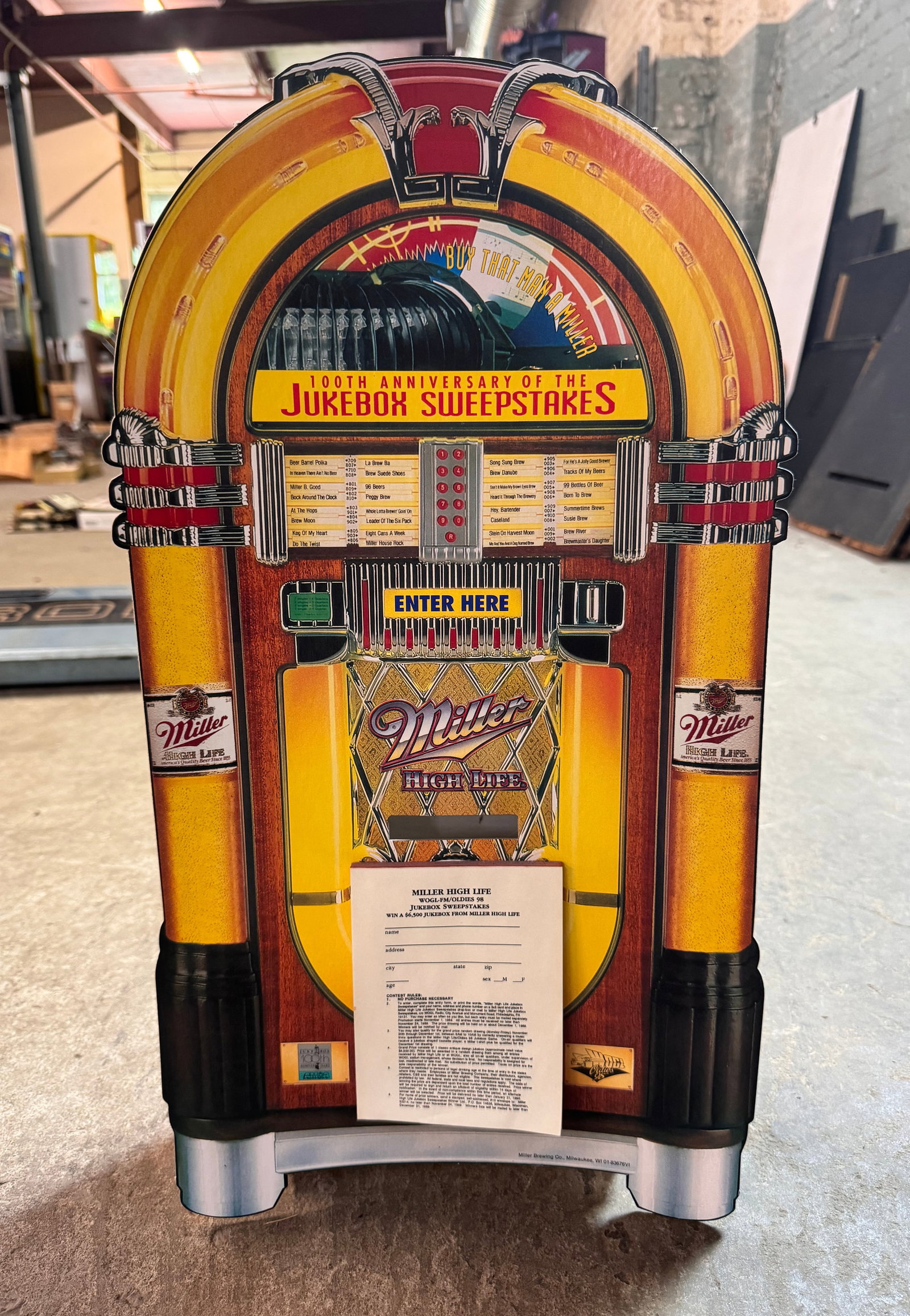 Miller Lite Beer Sweepstakes Promotion Standee (1 of 2)