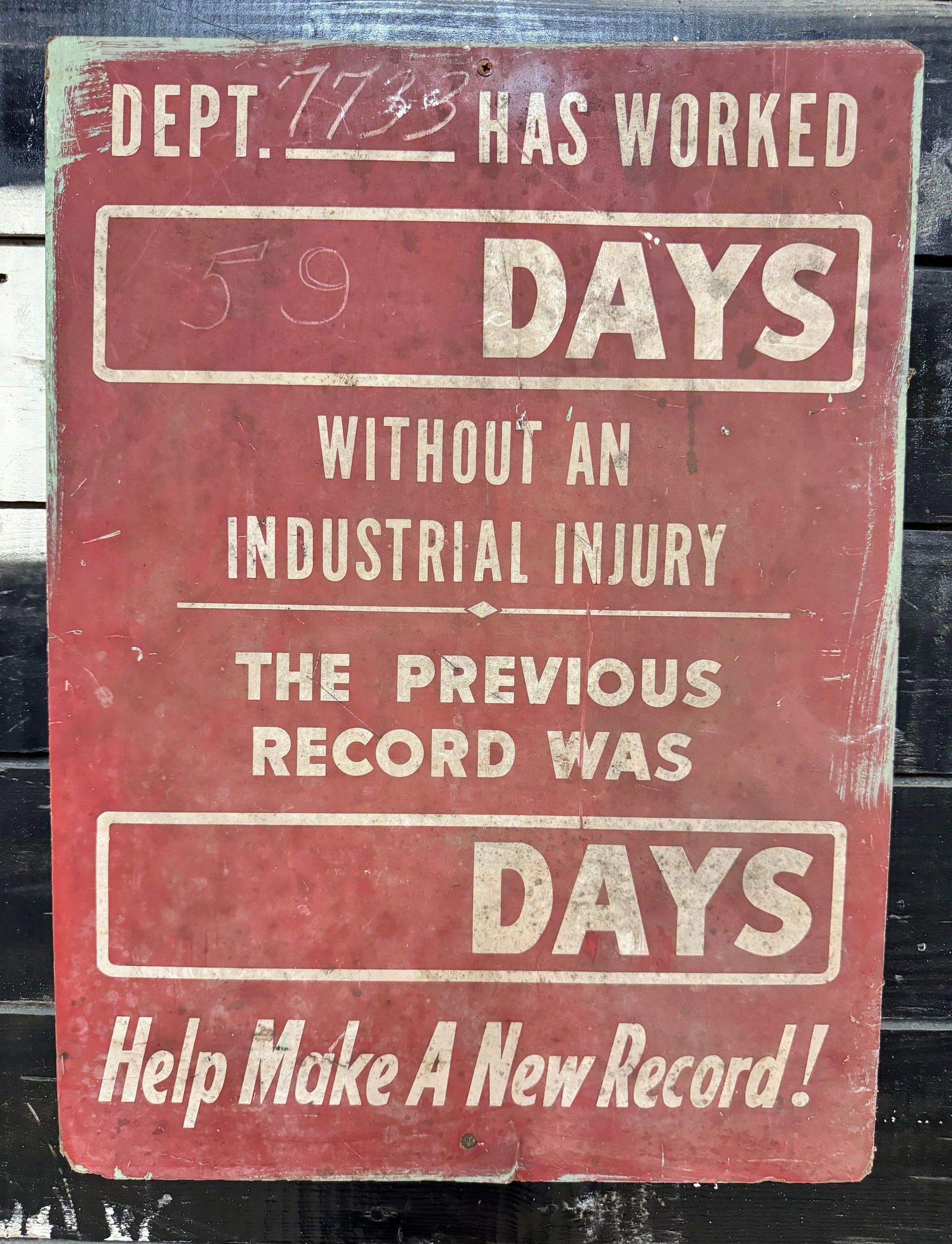 Without Incident Masonite Sign: *This is a remote auction in Hagerstown, Maryland. Pickup or third-party shipping is required on all items. A list of suggested shippers can be found on our website. All items must be picked up on Fri