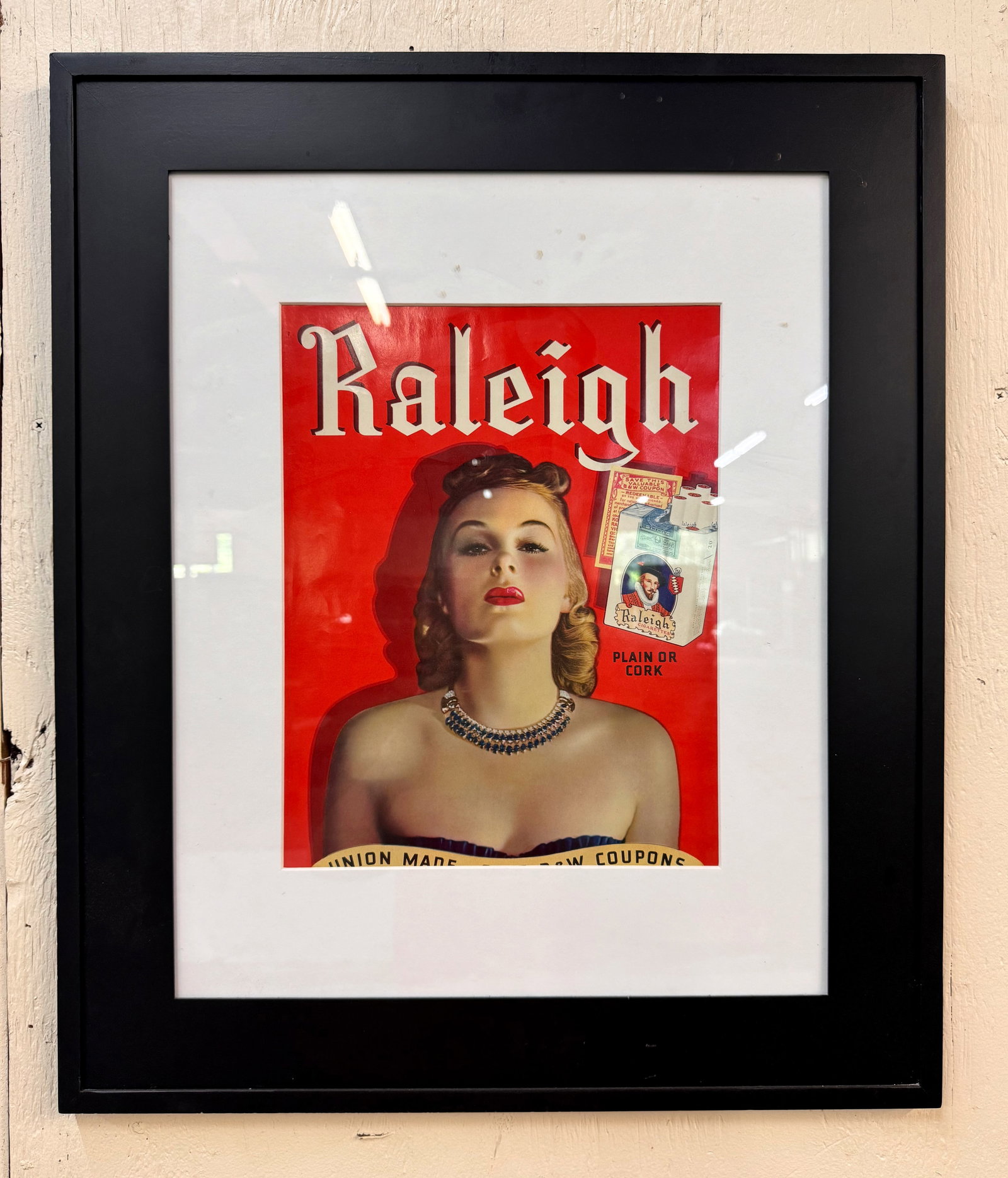 Raleigh Tobacco Advertisement, Framed (1 of 1)
