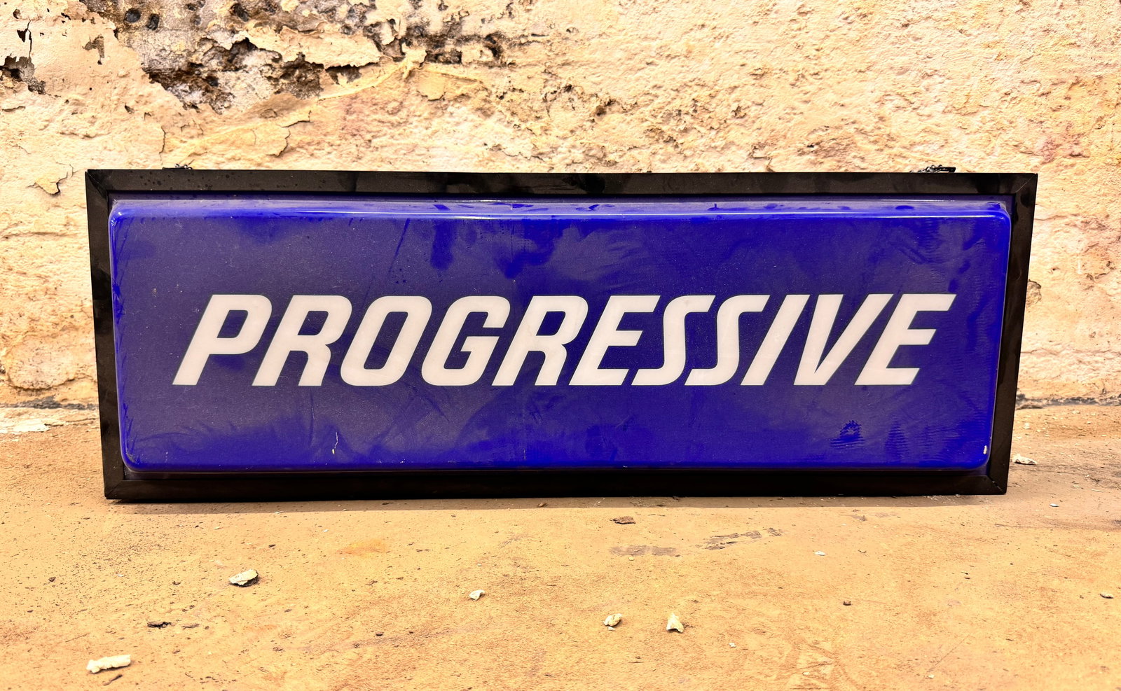 Progressive Light Up Sign: Broken bulb inside. *This is a remote auction in Hagerstown, Maryland. Pickup or third-party shipping is required on all items. A list of suggested shippers can be found on our website. All items must