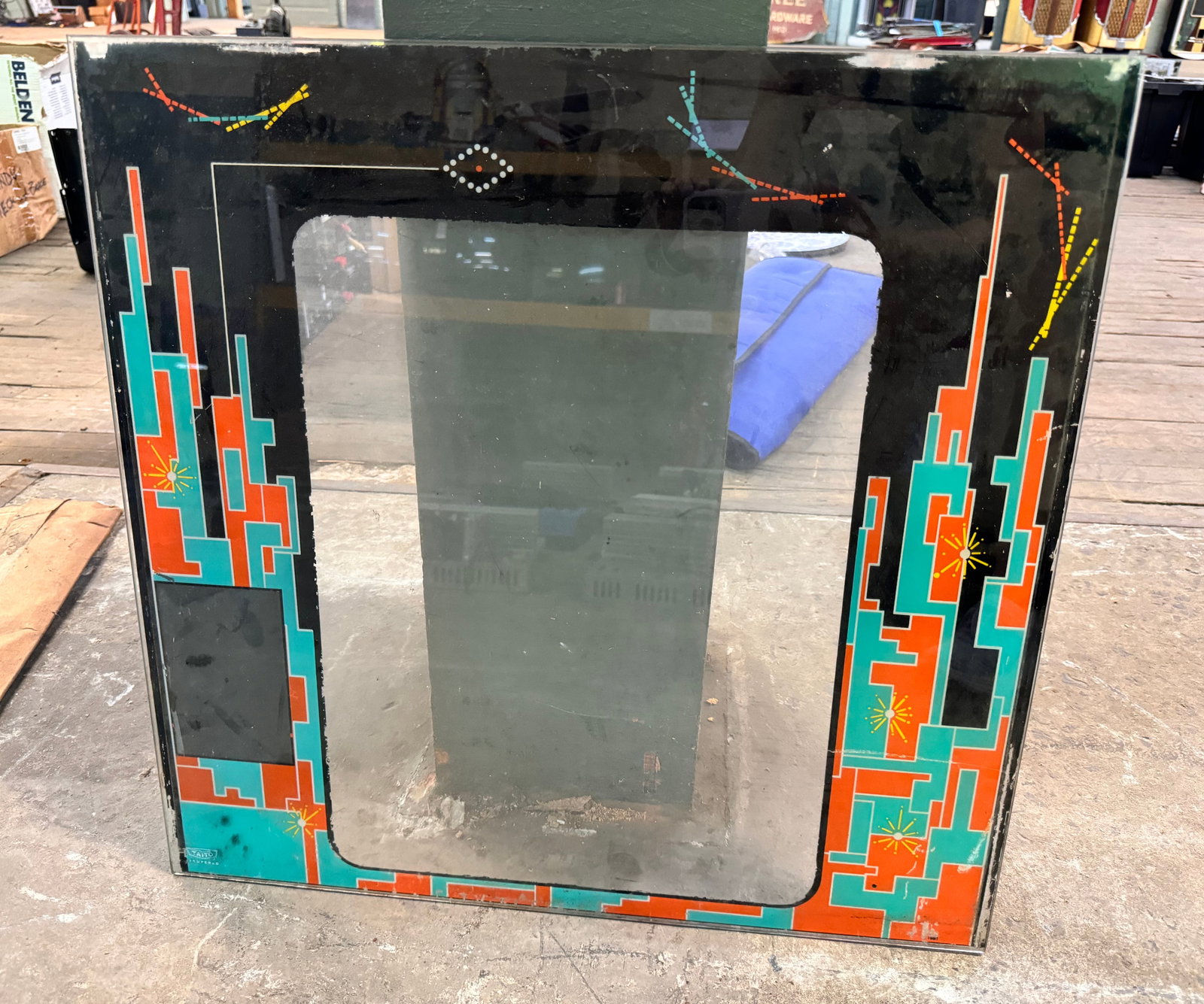 Taito Qix Arcade Game Glass Marquee (1 of 1)