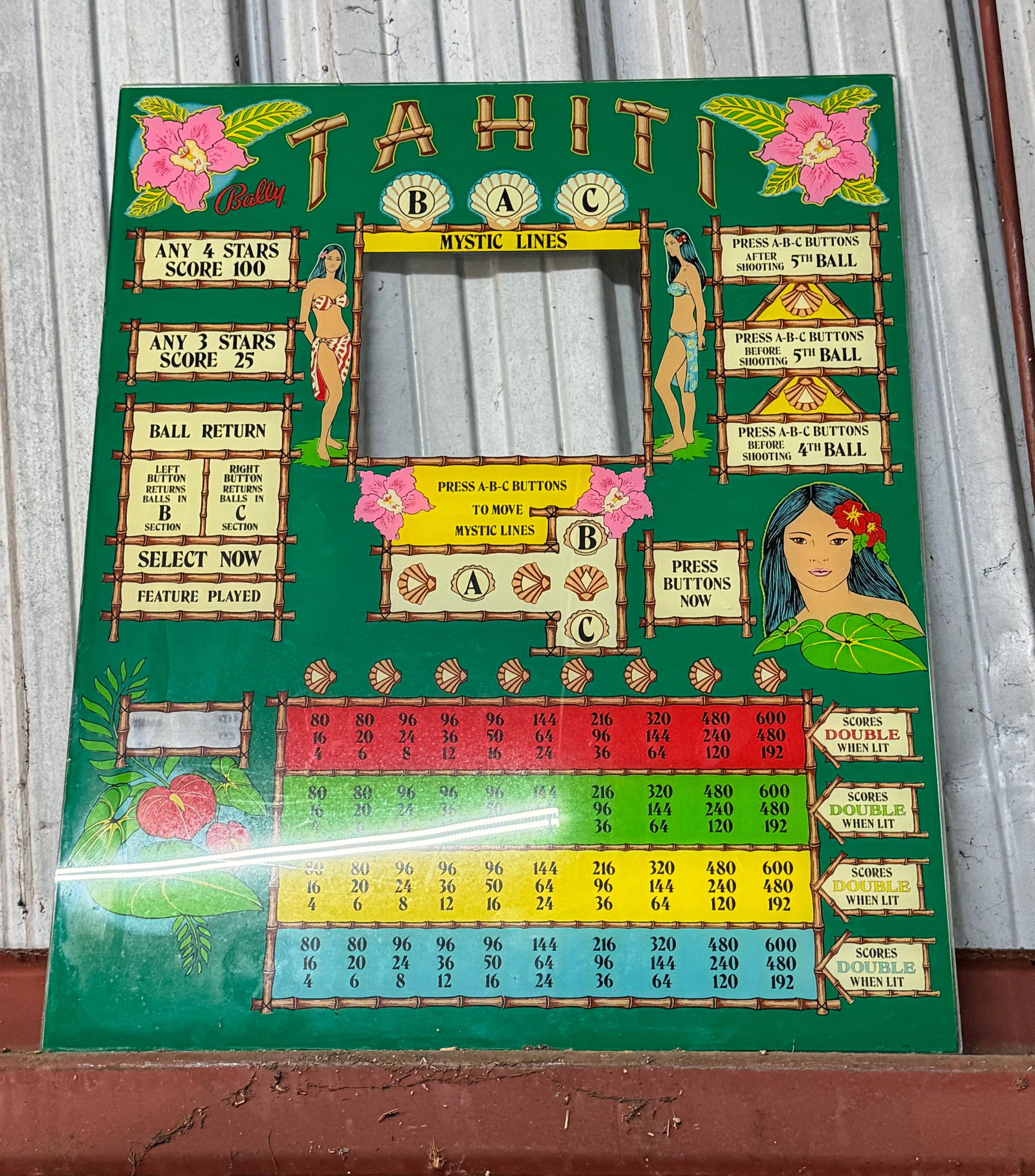 Tahiti Bingo Pinball Backglass (1 of 1)