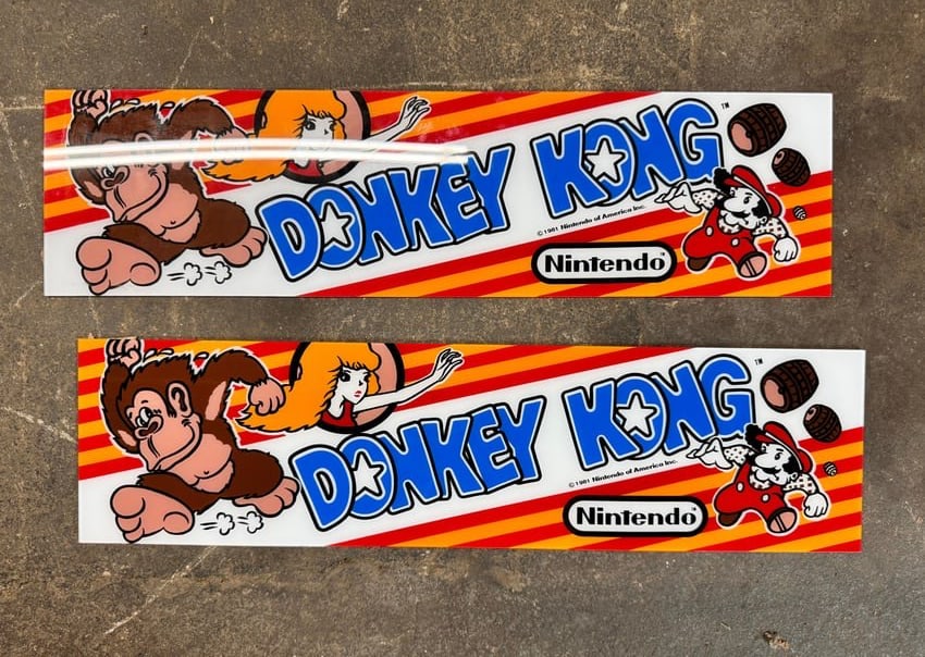 Donkey Kong Arcade Game Headers, Lot 1 (1 of 1)