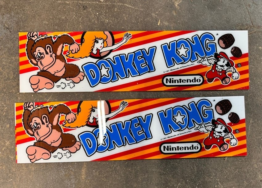Donkey Kong Arcade Game Headers, Lot 2 (1 of 1)