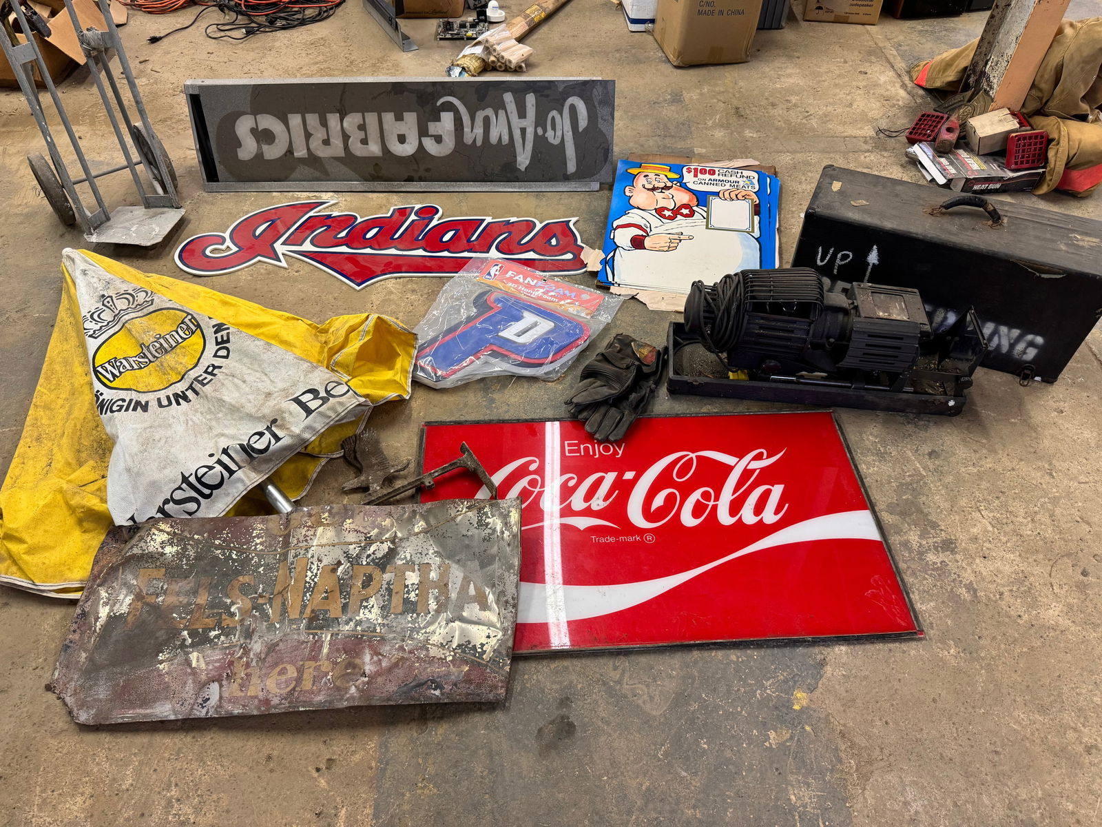 Signs and Assorted Advertising incl. Coca Cola and Cleveland Indians Sign (1 of 1)