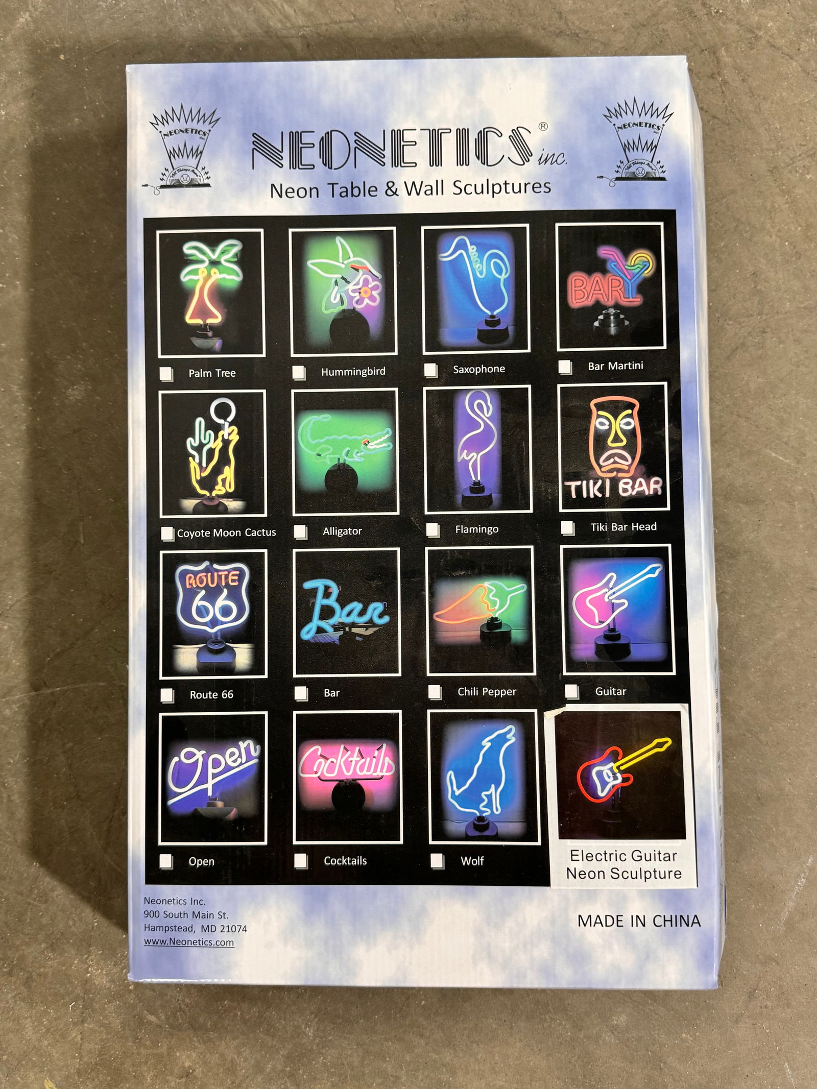 Neon Guitar in Box: *This is a remote auction in Hagerstown, Maryland. Pickup or third-party shipping is required on all items. A list of suggested shippers can be found on our website. All items must be picked up on Fri