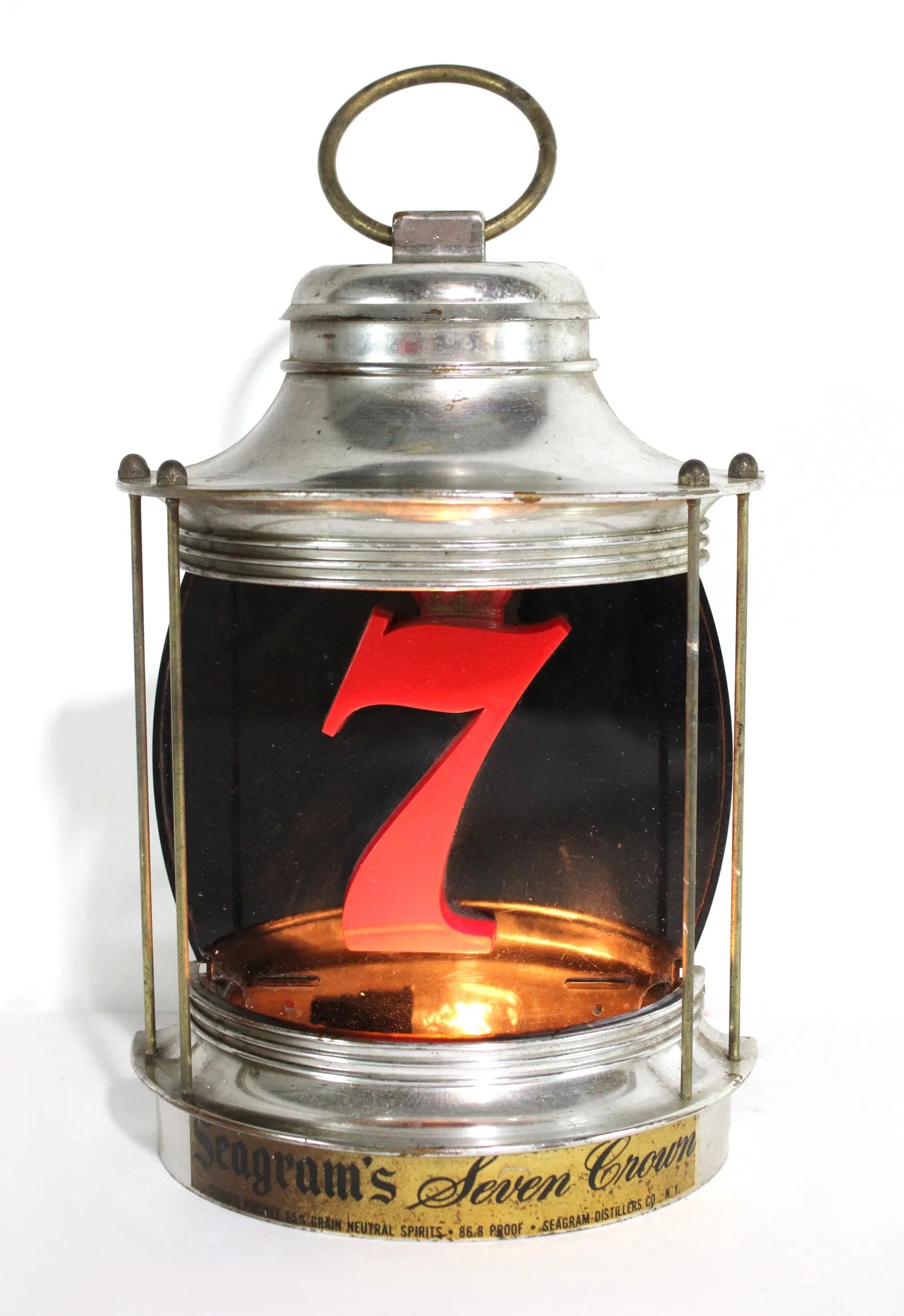 Seagrams 7 Whiskey Light Up Lantern Sign (1 of 2)