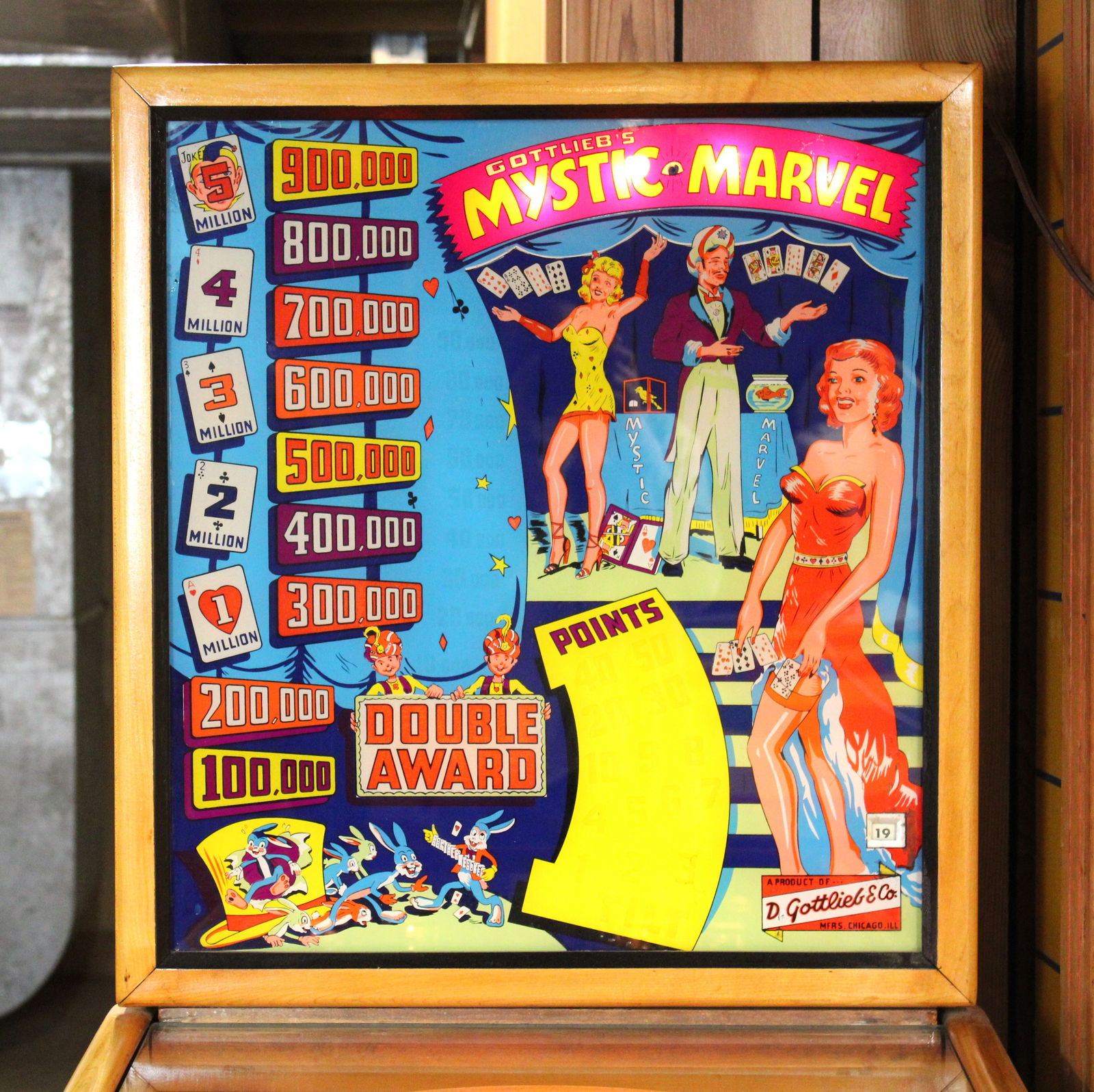 Gottlieb Mystic Marvel Woodrail Pinball Machine, 1954 (1 of 9)