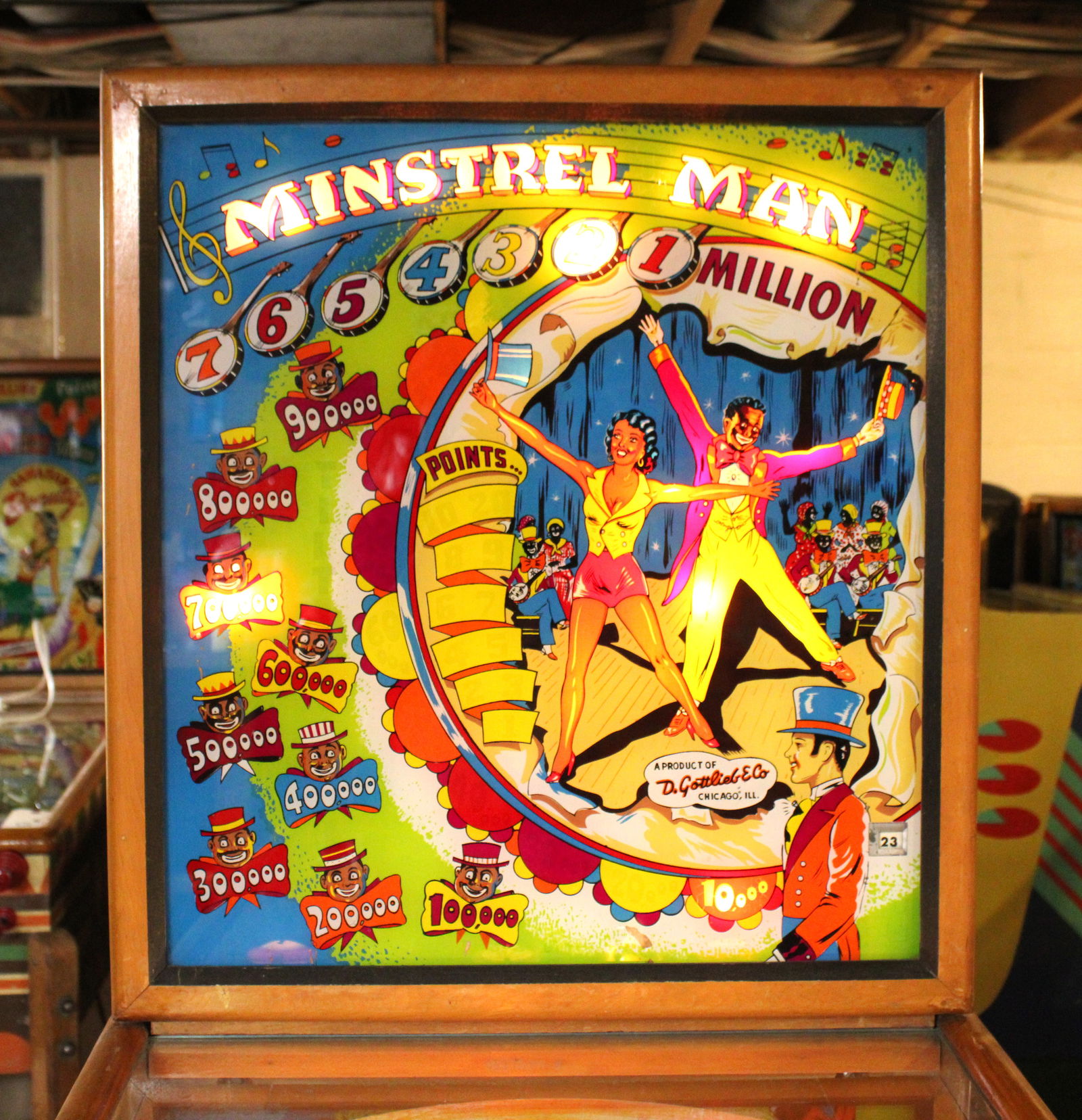 Gottlieb Minstrel Man Woodrail Pinball Machine, 1951 (1 of 9)