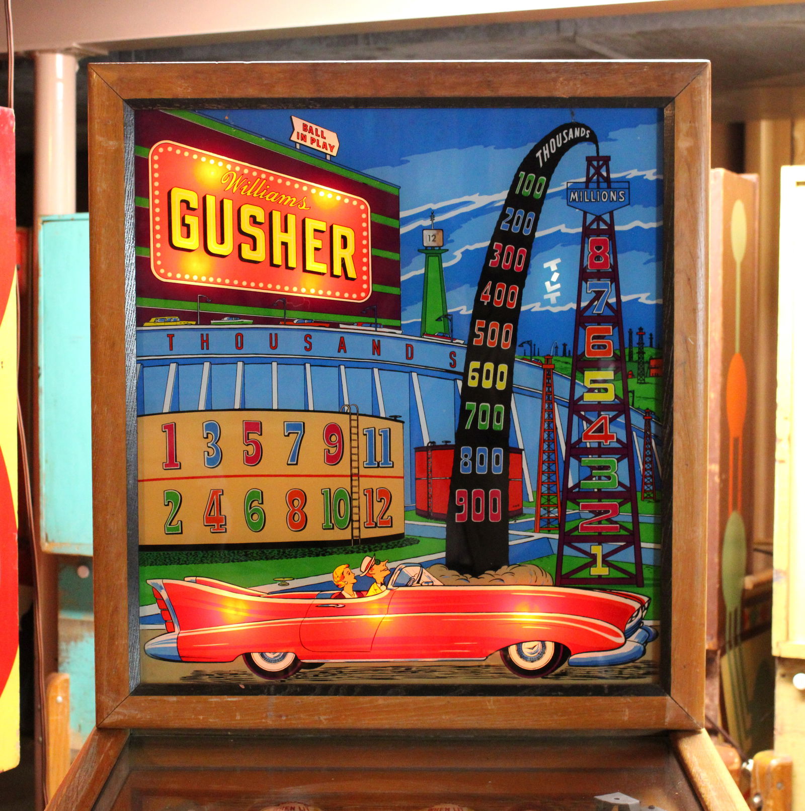 Williams Gusher Woodrail Pinball Machine, 1958 (1 of 9)