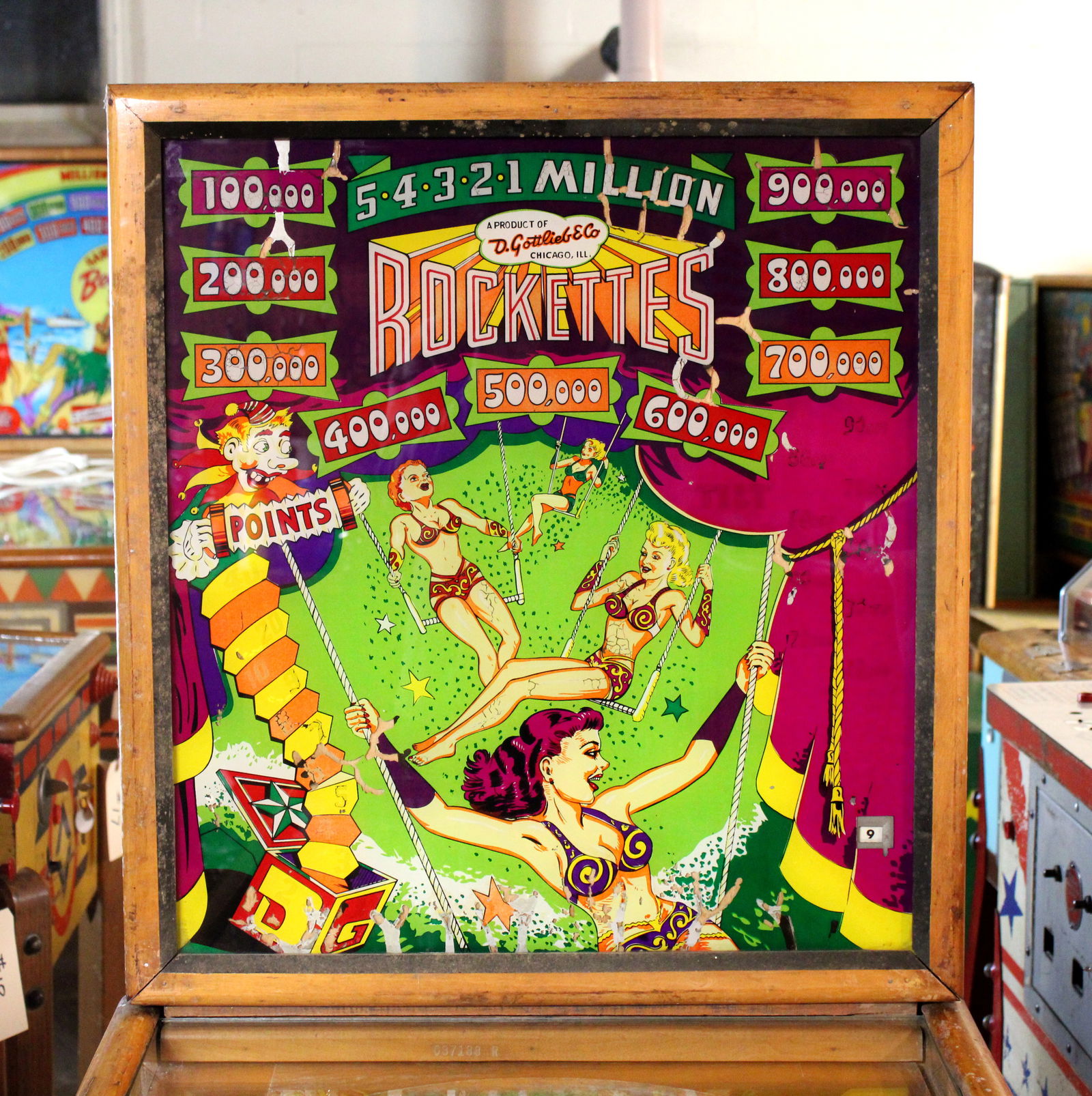 Gottlieb Rockettes Woodrail Pinball Machine, 1950 (1 of 9)