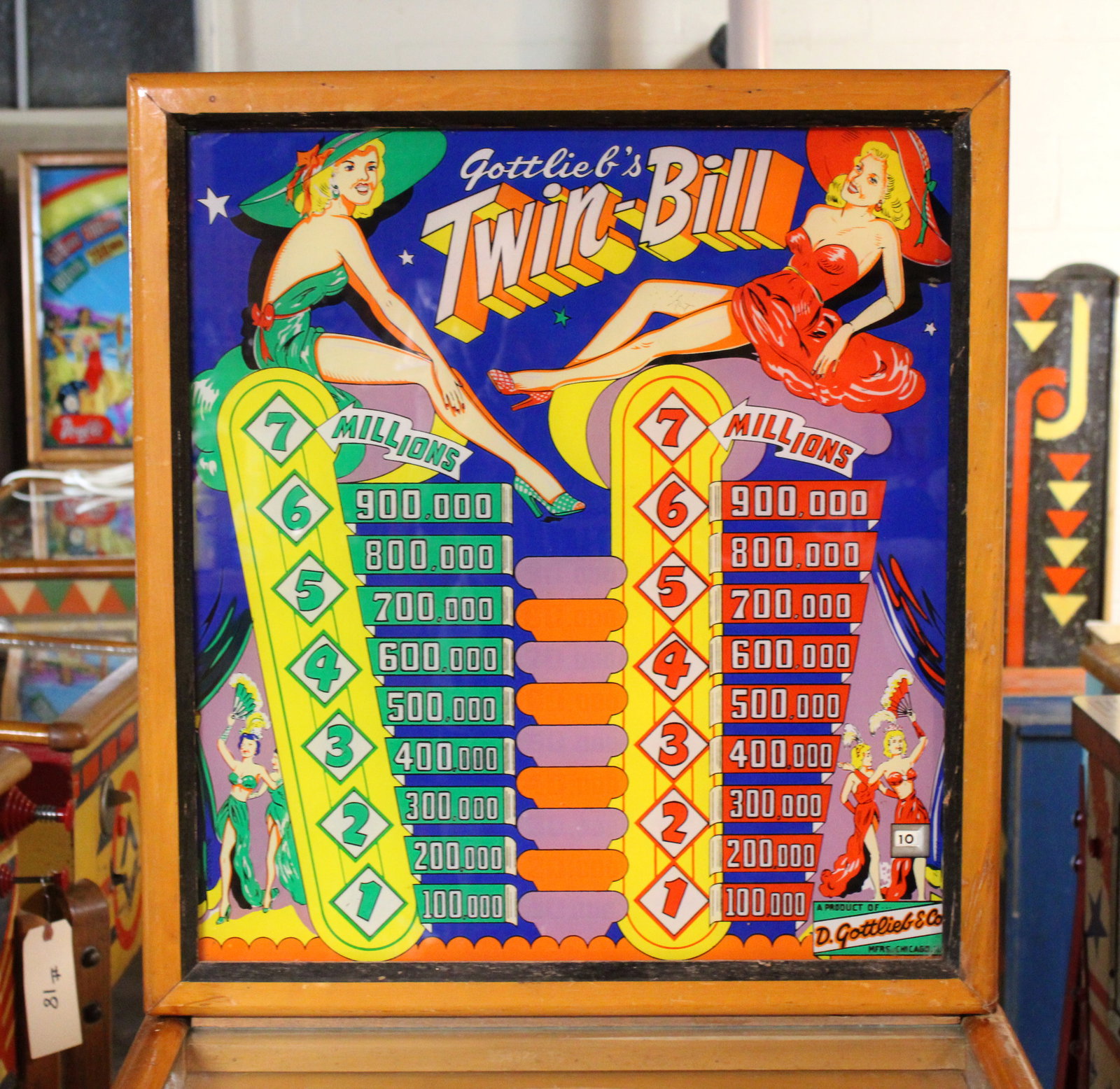 Gottlieb Twin Bill Woodrail Pinball Machine, 1955 (1 of 9)