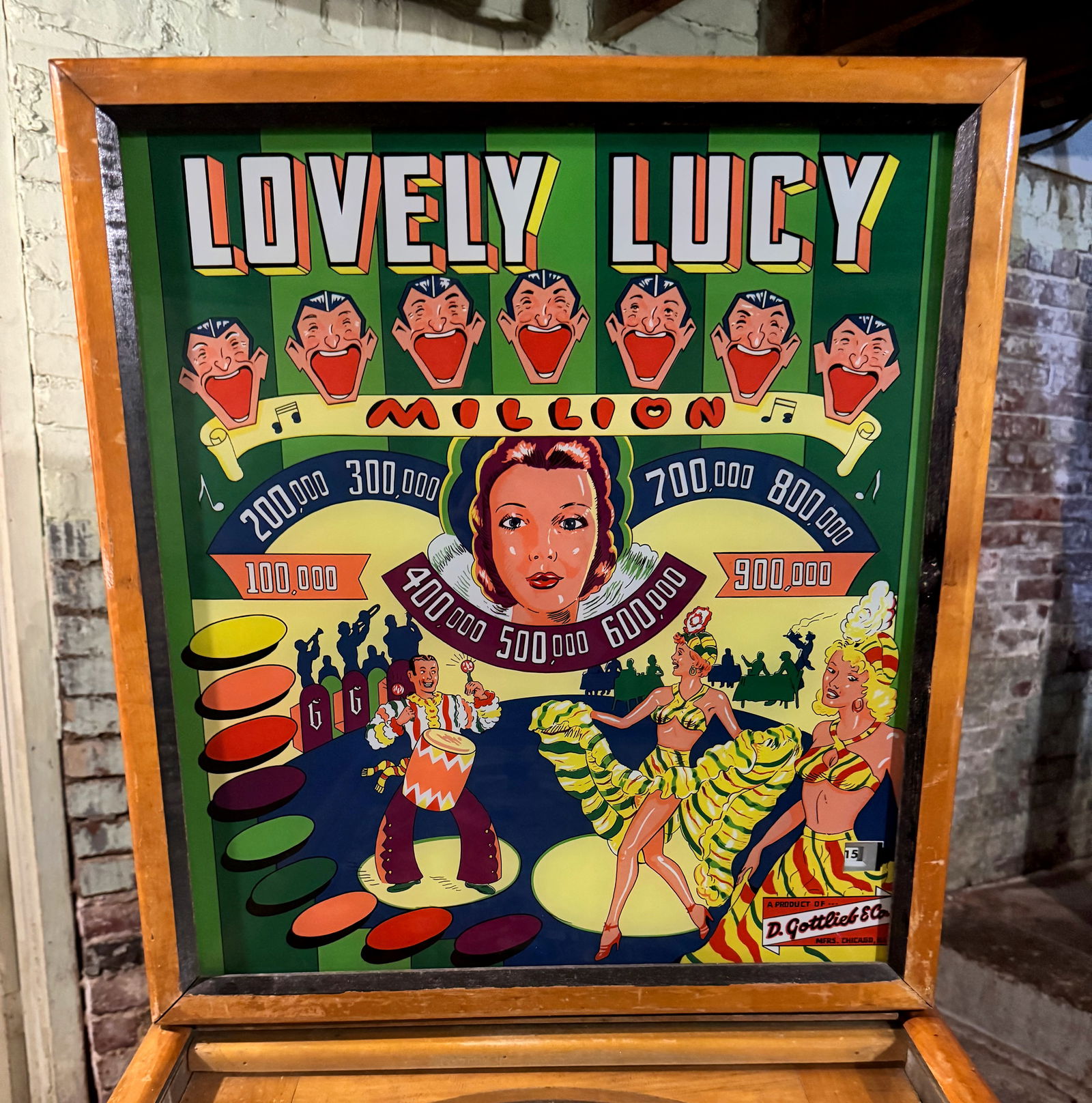 Gottlieb Lovely Lucy Woodrail Pinball Machine, 1954 (1 of 6)
