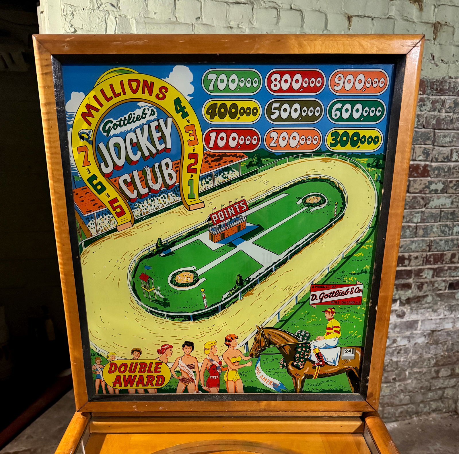 Gottlieb Jockey Club Woodrail Pinball Machine, 1954 (1 of 6)