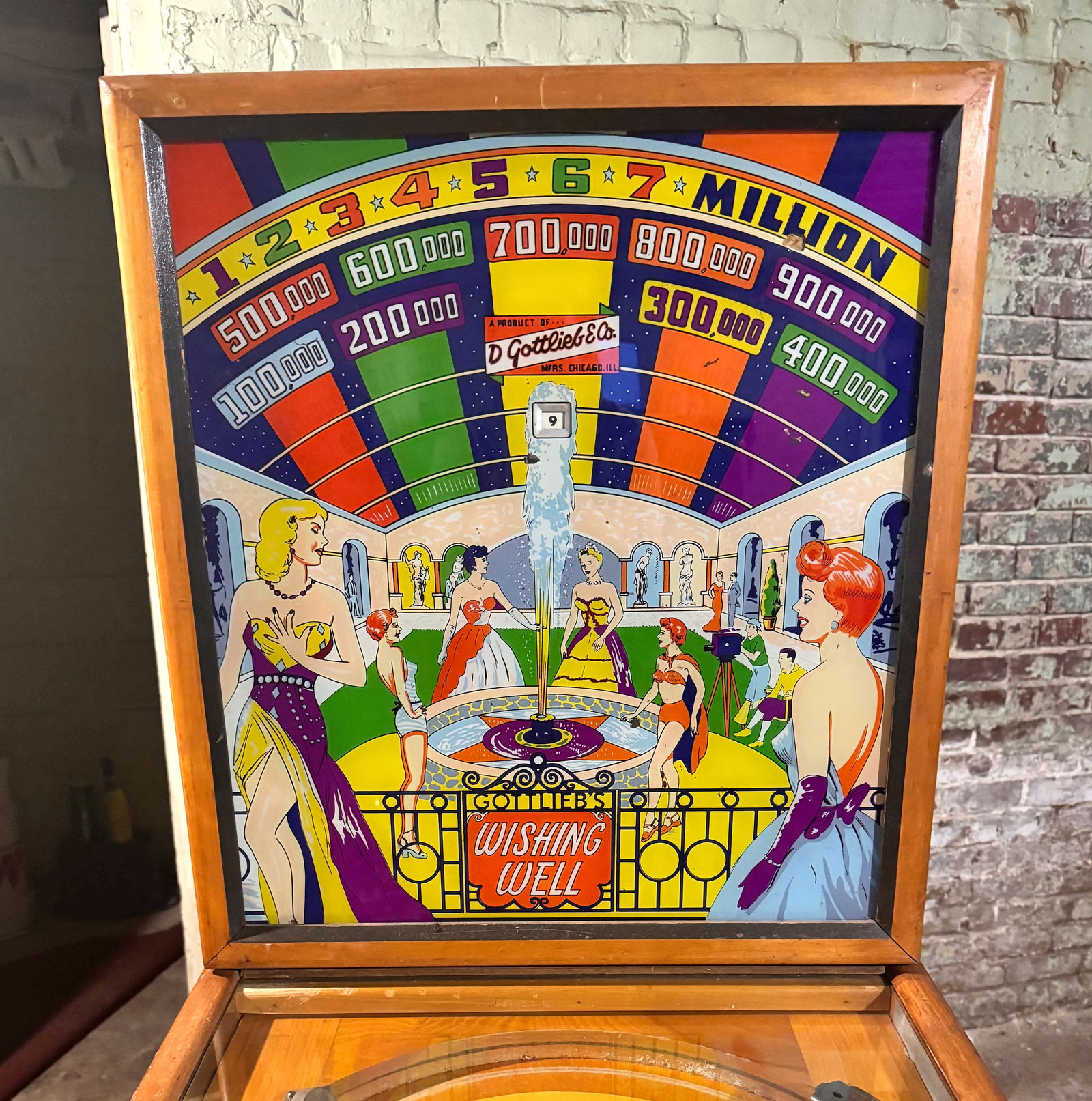 Gottlieb Wishing Well Woodrail Pinball Machine, 1955 (1 of 6)