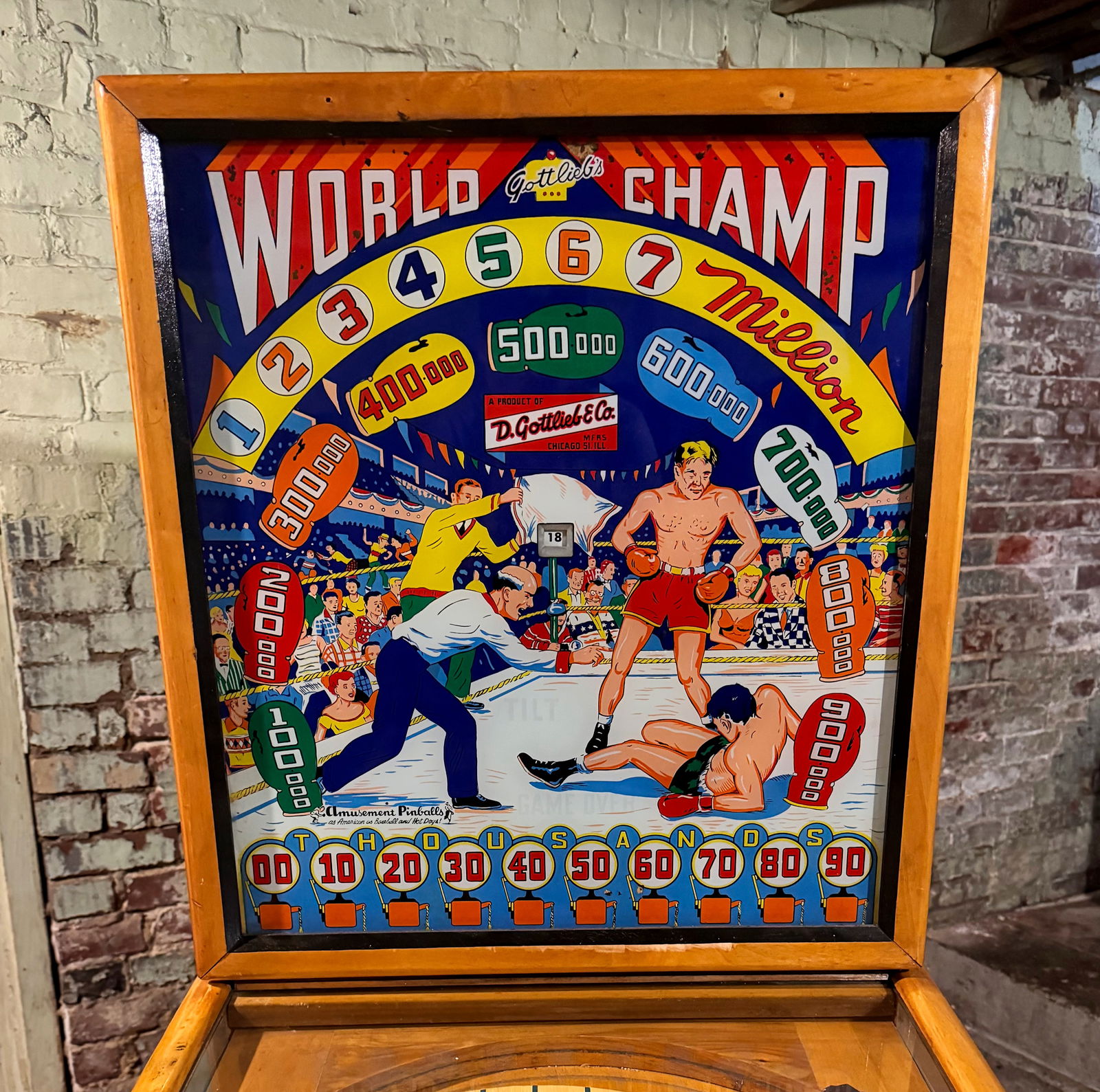 Gottlieb World Champ Woodrail Pinball Machine, 1957 (1 of 6)