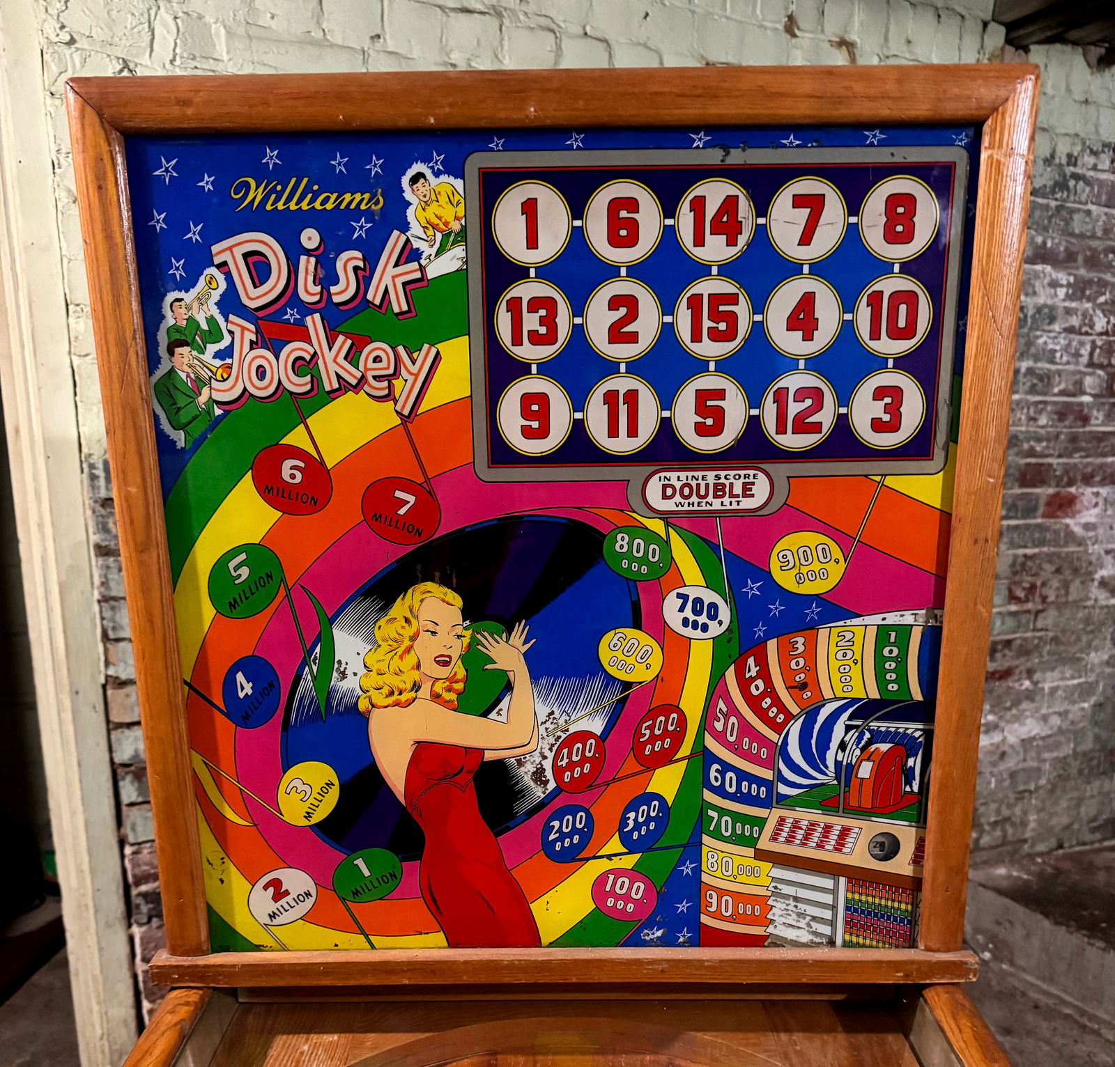 Williams Disc Jockey Woodrail Pinball, 1952 (1 of 6)