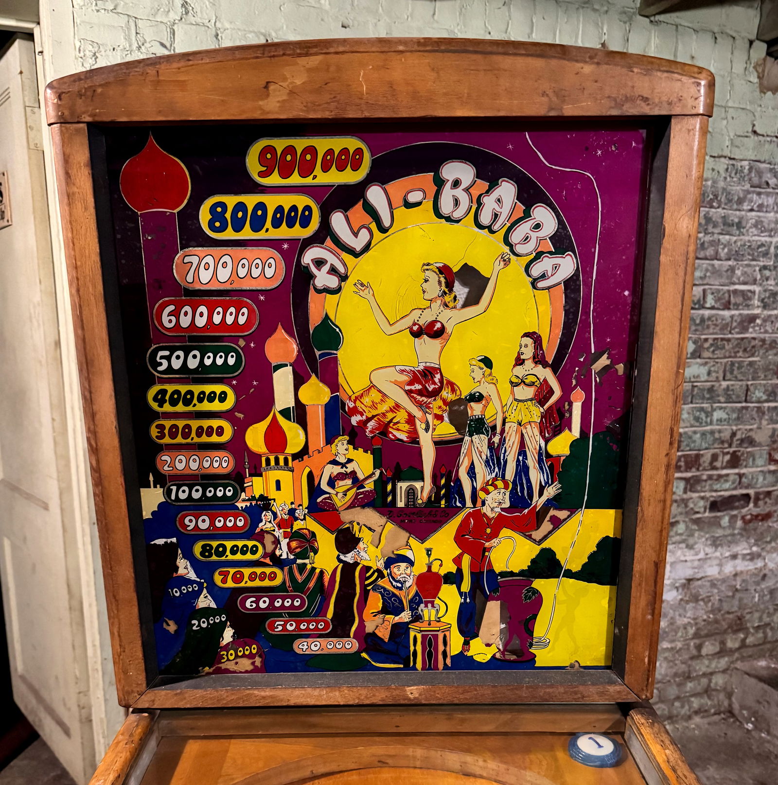 Gottlieb Ali-Baba Woodrail Pinball Machine, 1948 (1 of 6)