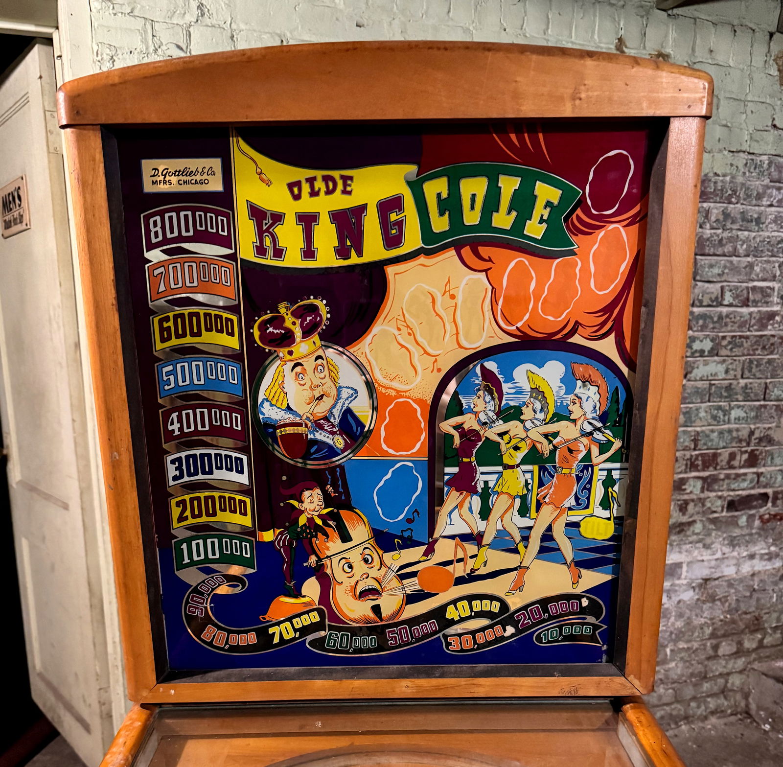Gottlieb Olde King Cole Woodrail Pinball Machine, 1948 (1 of 6)