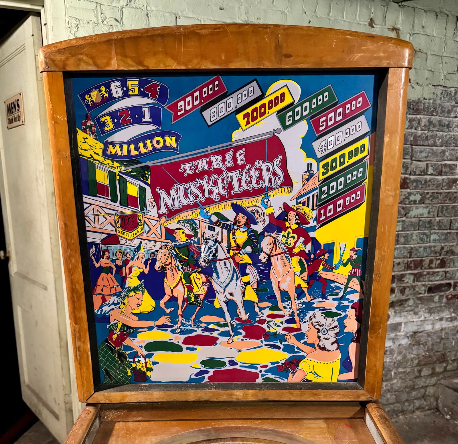 Gottlieb Three Musketeers Woodrail Pinball Machine, 1949 (1 of 6)