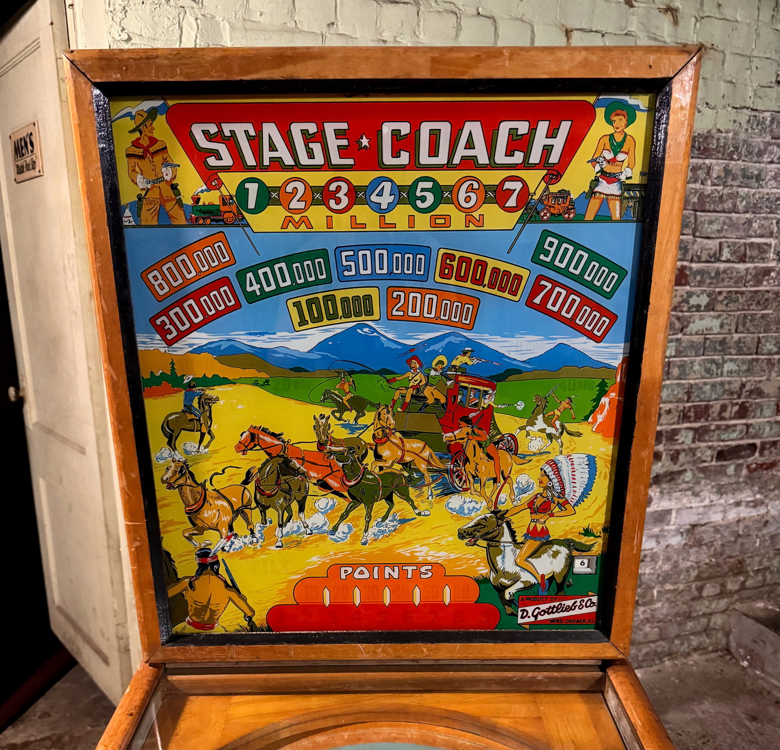 Gottlieb Stage Coach Woodrail Pinball Machine, 1954 (1 of 6)