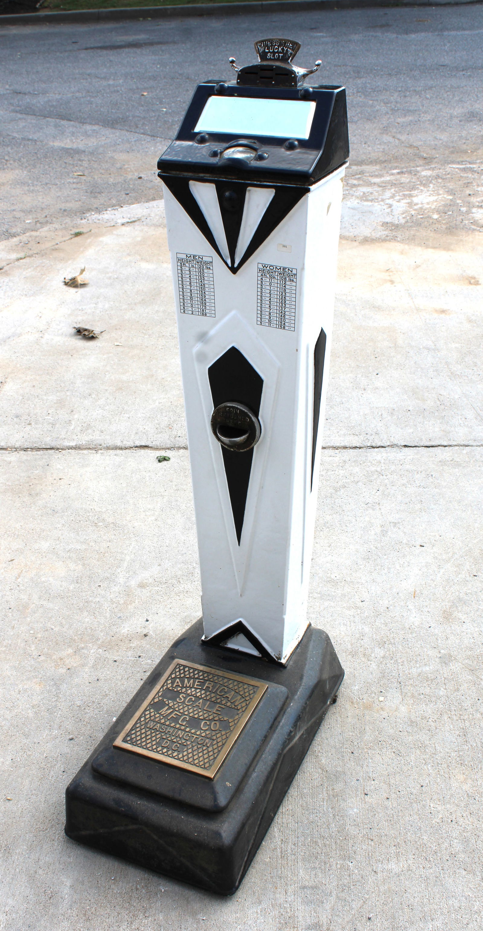 American Scale Co Porcelain Art Deco Penny Scale Auction